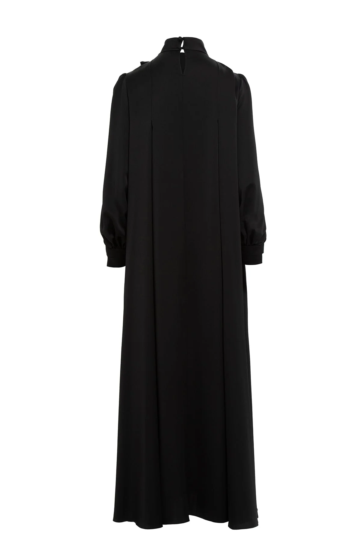 Anthracite Embroidered-Collar Bow-Detail Maxi Dress - Image 4