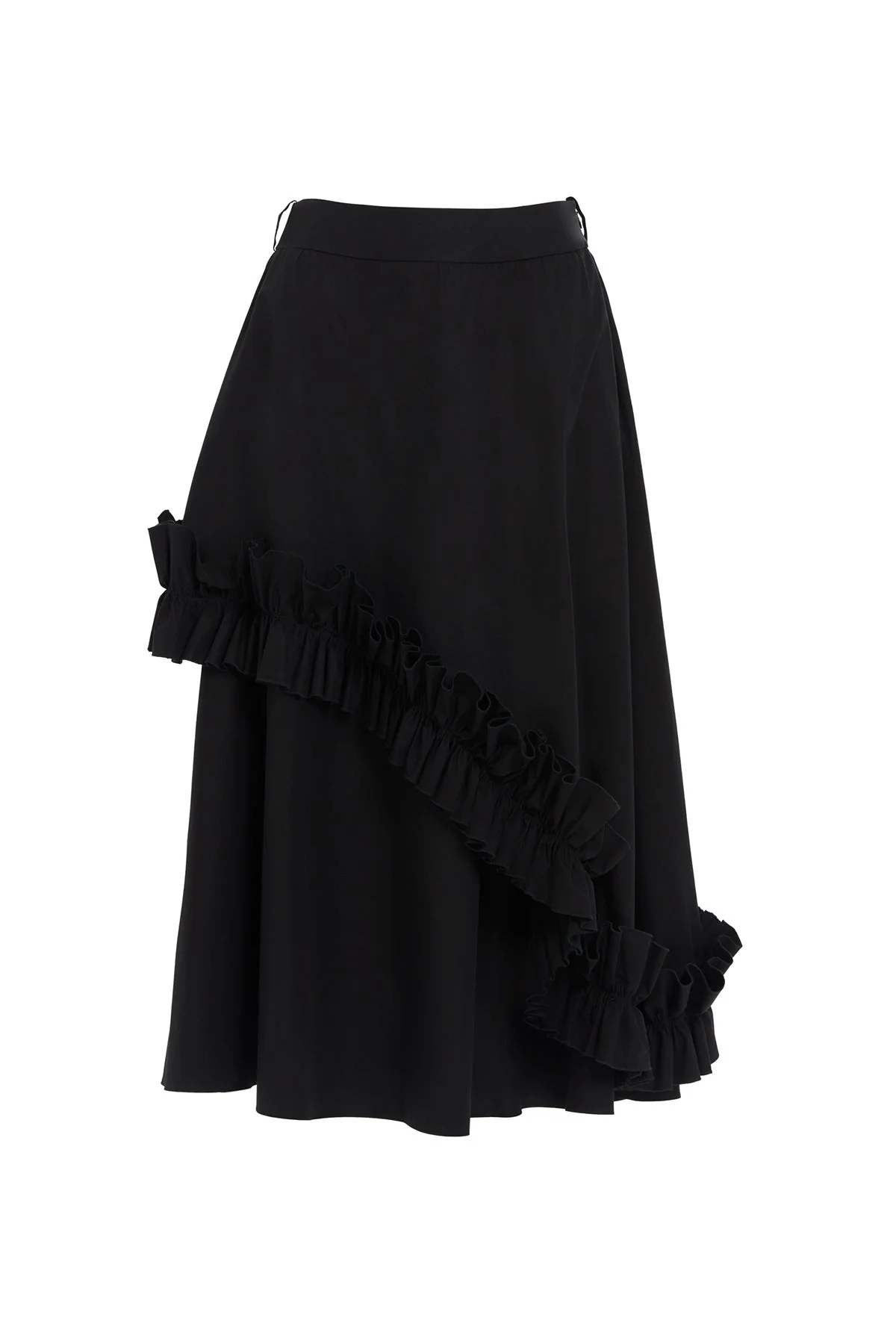 Asymmetric Ruffle Detail  Midi Skirt - Image 5