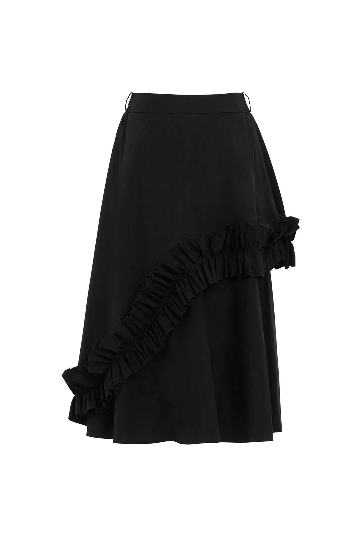 Asymmetric Ruffle Detail  Midi Skirt - Image 7