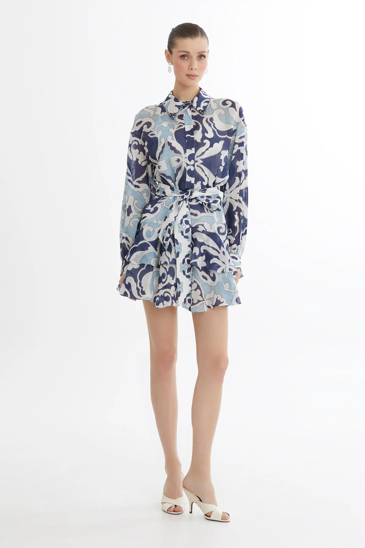 Asymmetric Ruffle Mini Dress - Image 4