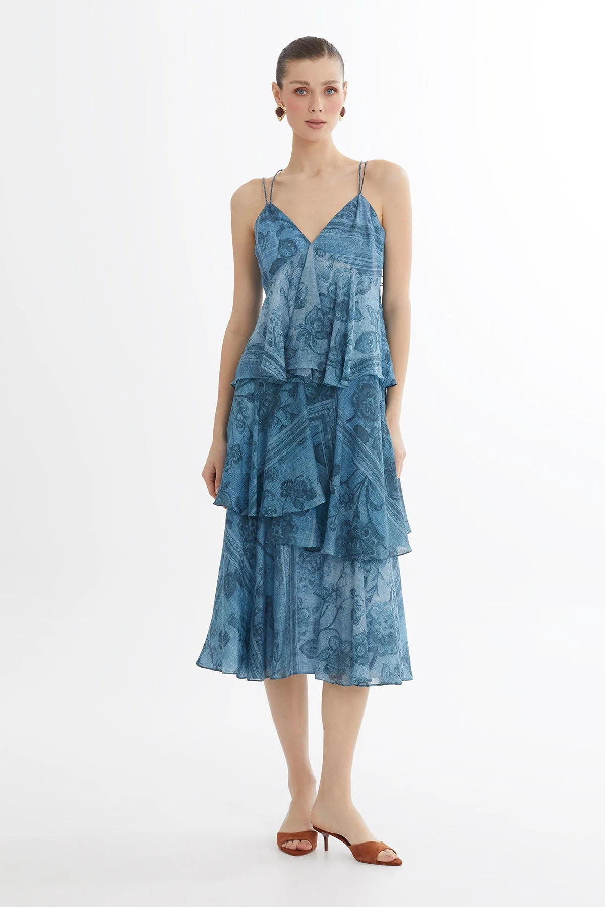 Back-Strap Tiered Midi Dress - Image 2