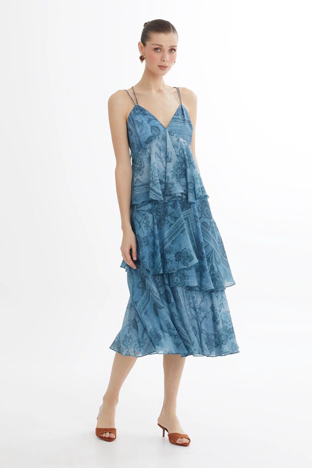 Back-Strap Tiered Midi Dress - Image 4