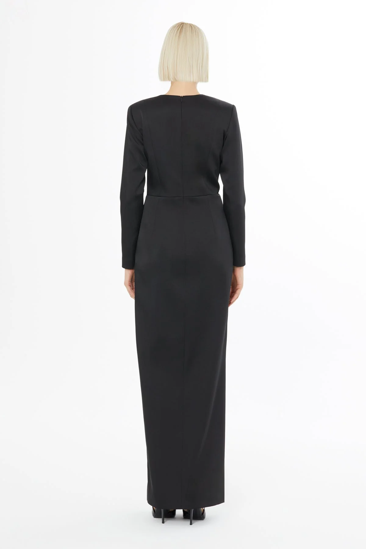 Beaded Black Long Dress - Image 4
