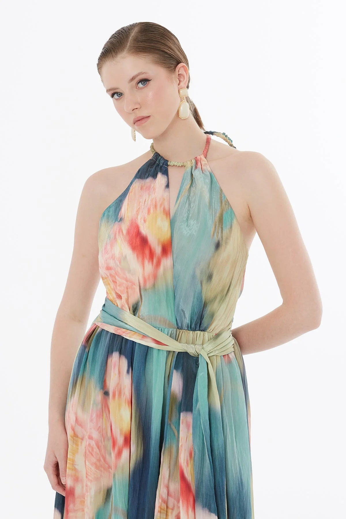 Beaded Tie Detail Dress - Image 2