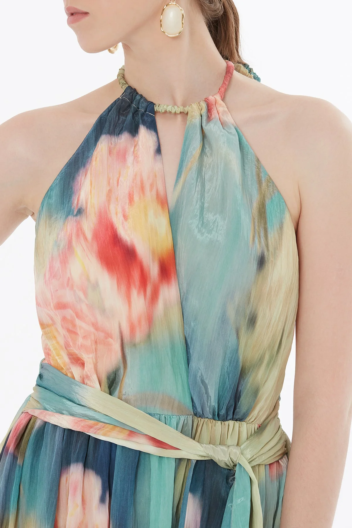 Beaded Tie Detail Dress - Image 3