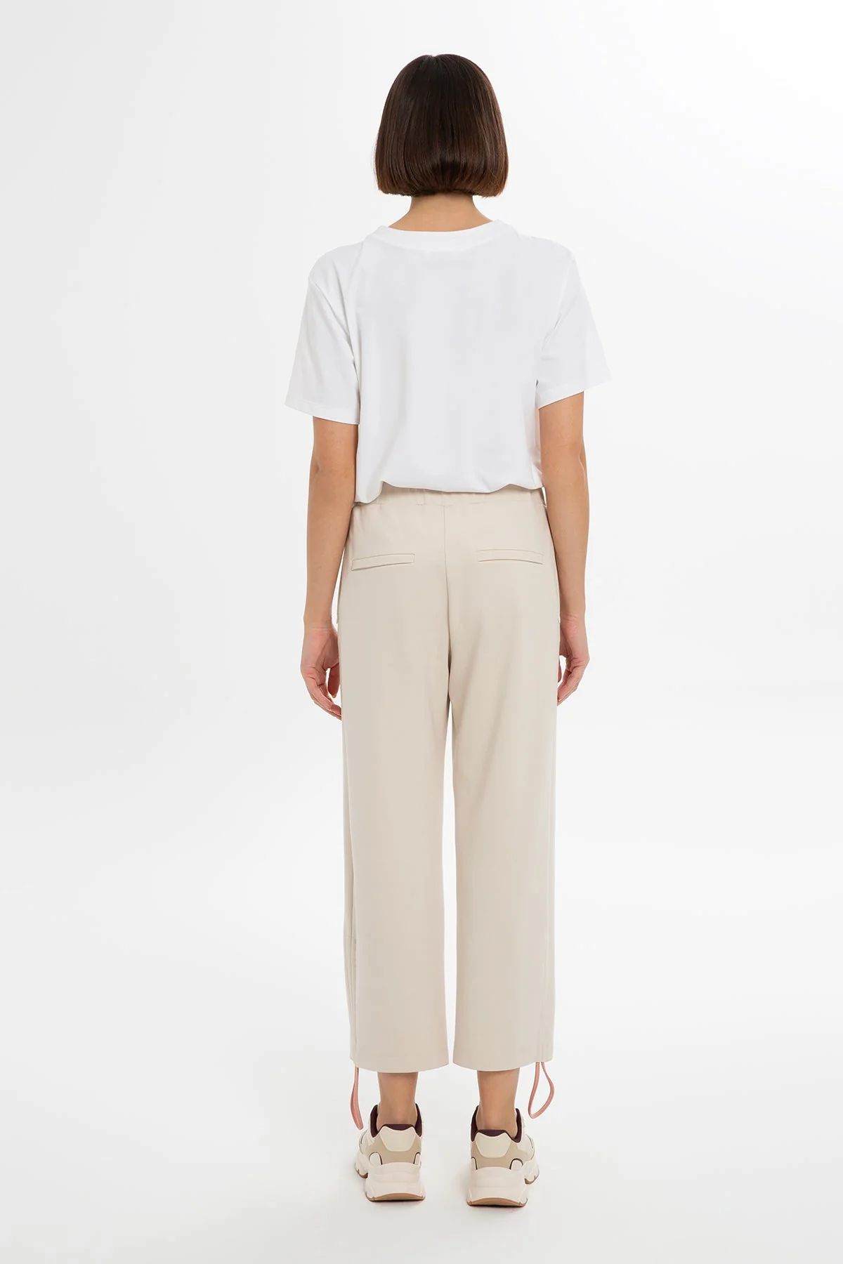 Beige Ankle-Length Sweatpants - Image 4