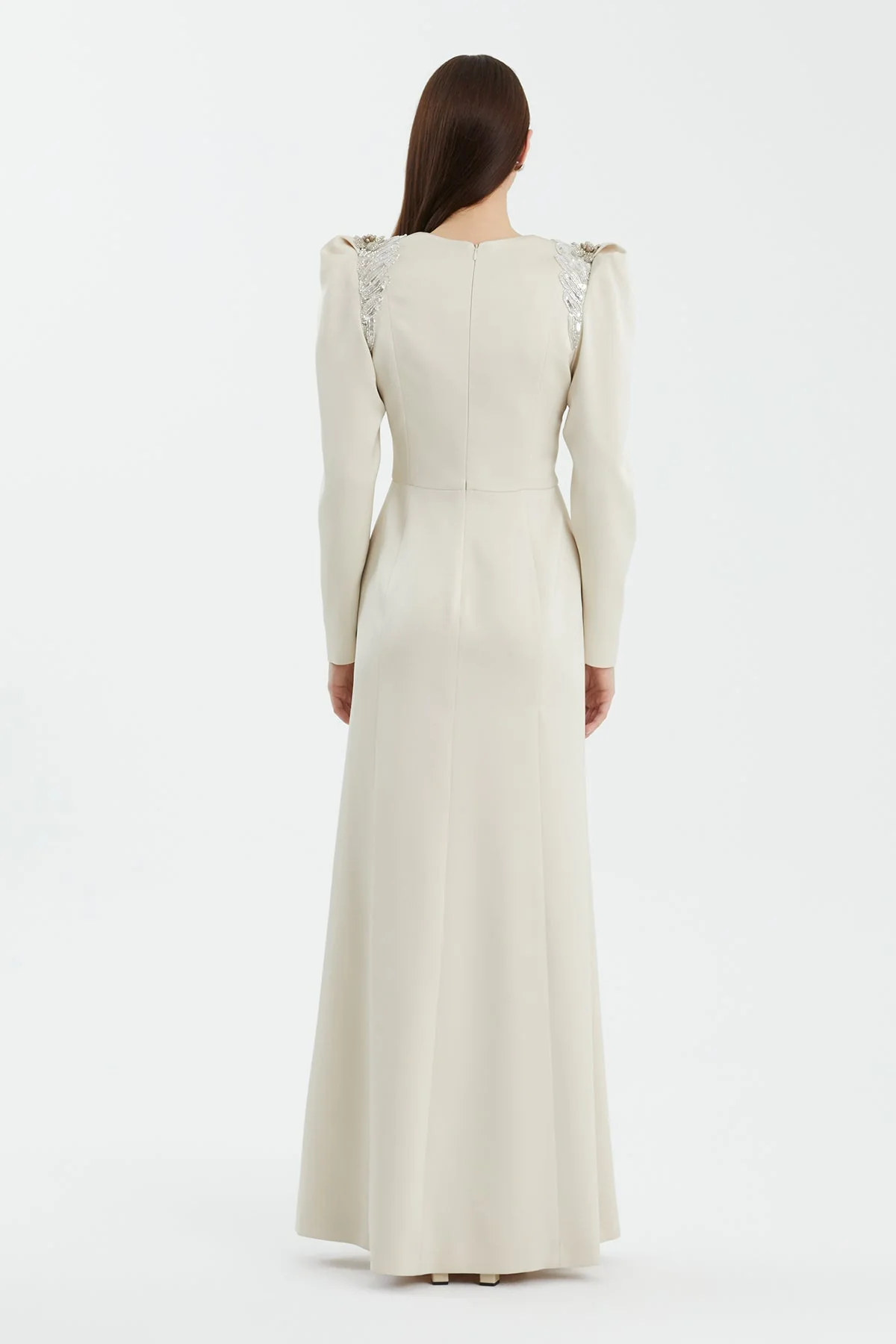 Beige Baige Embellished Slit Detail Dress - Image 4