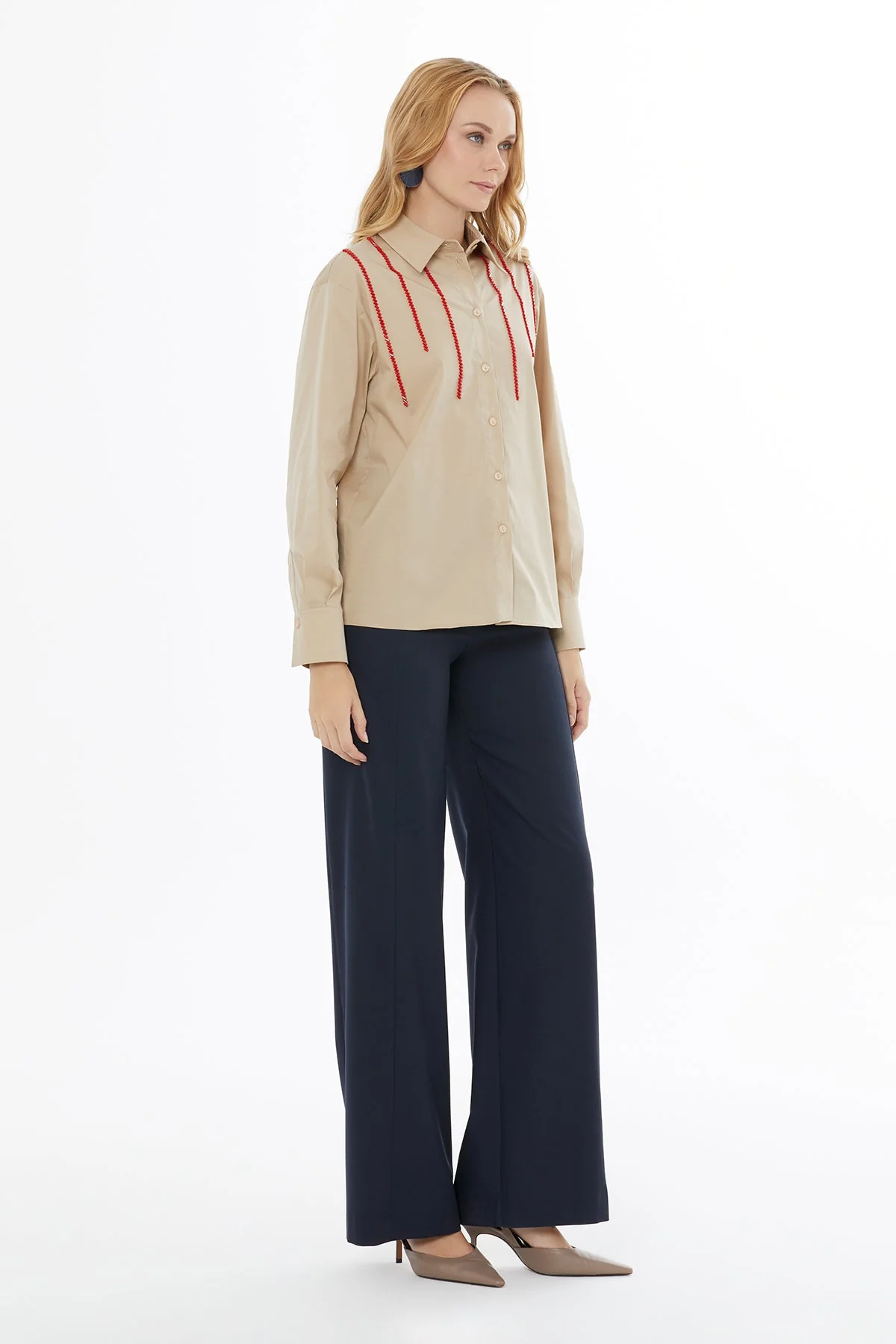 Beige Beaded Shirt - Image 4