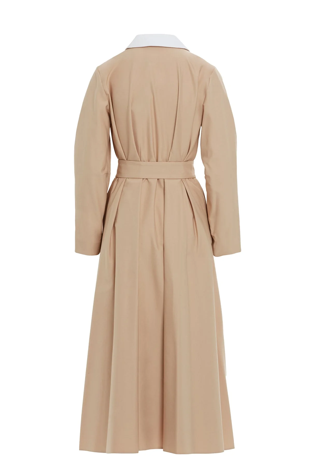 Beige Belted Long-Sleeve Maxi Dress - Image 4