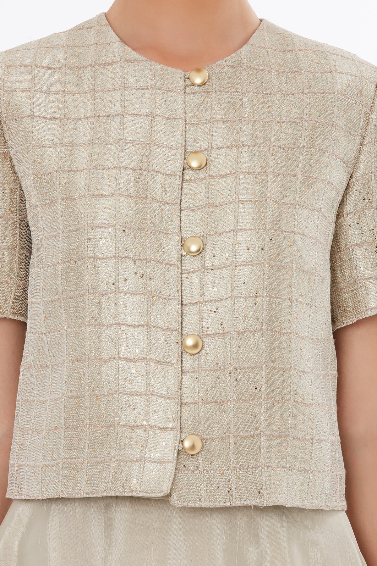 Beige Button-Closure Printed Jacket - Image 3
