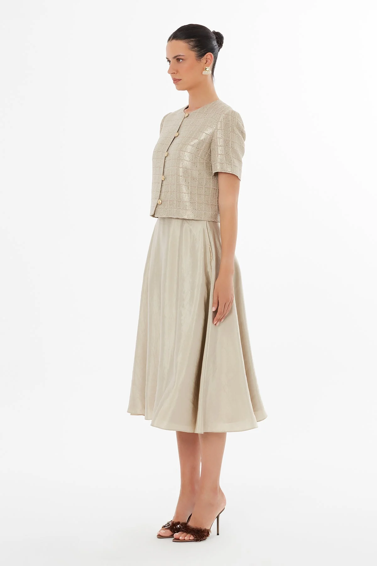 Beige Button-Closure Printed Jacket - Image 4
