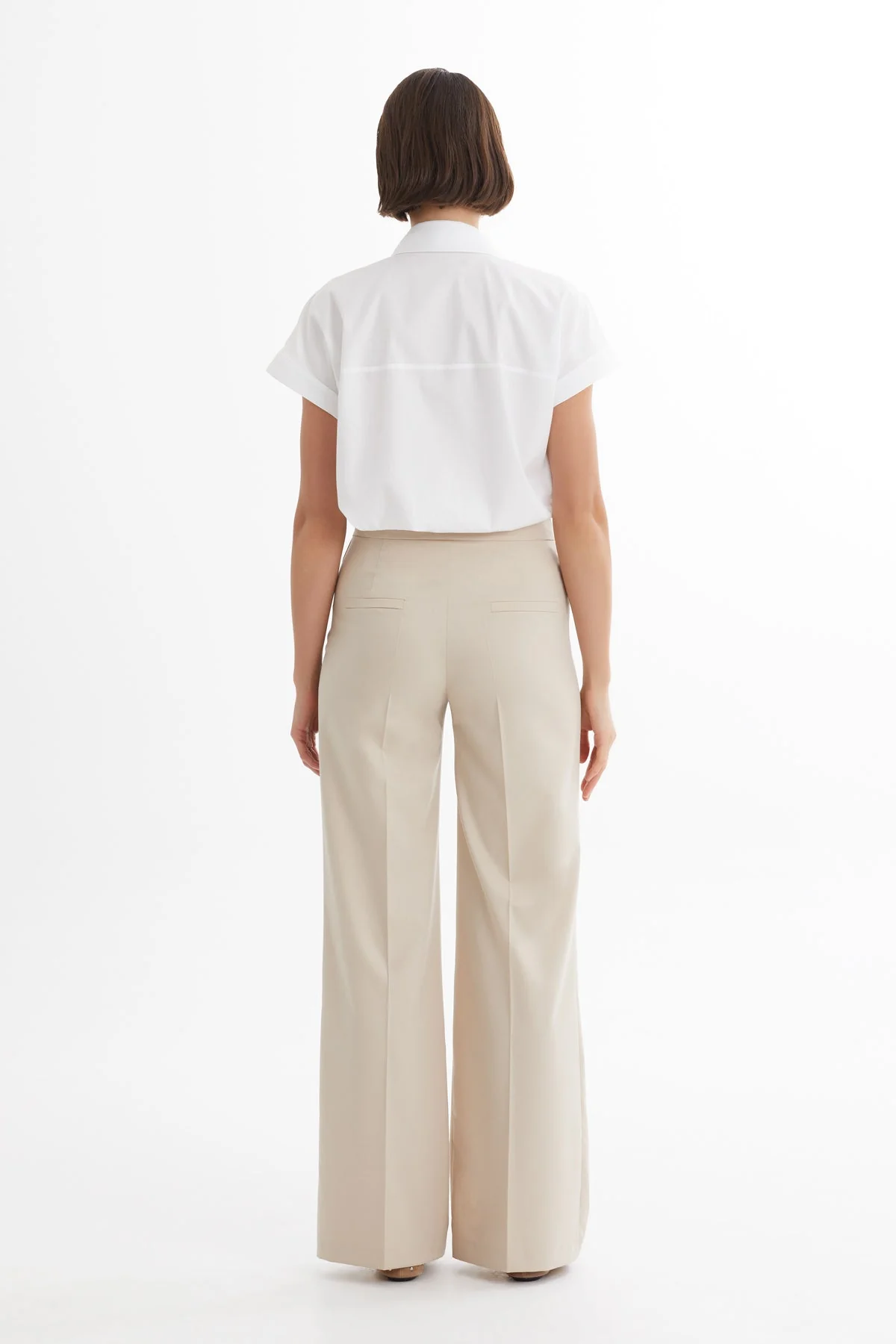 Beige Chain Detail Straight-Leg Pants - Image 4