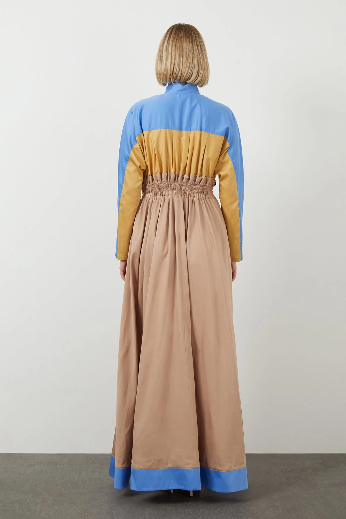 Beige Color-Block Maxi Dress - Image 4