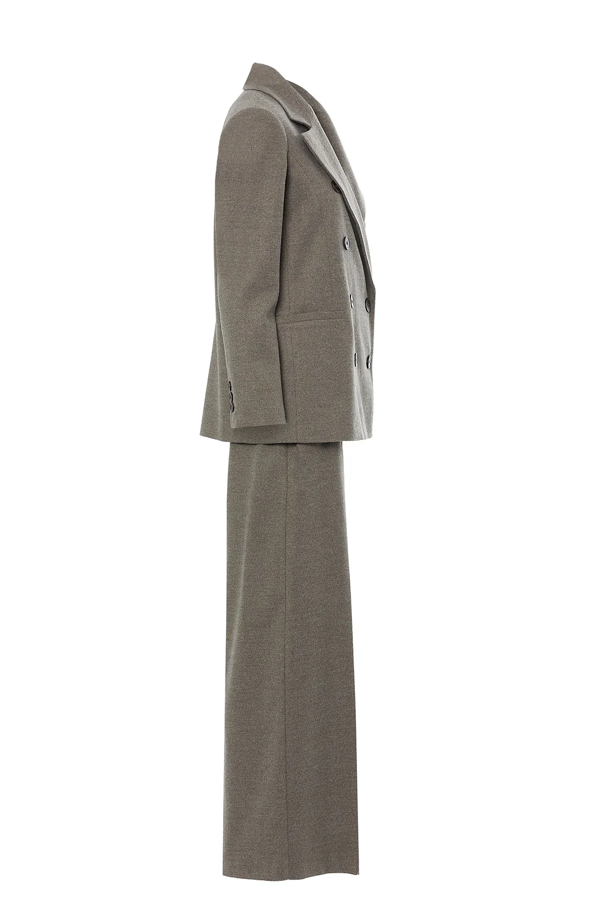 Beige Double-Breasted Jacket Suit - Image 2