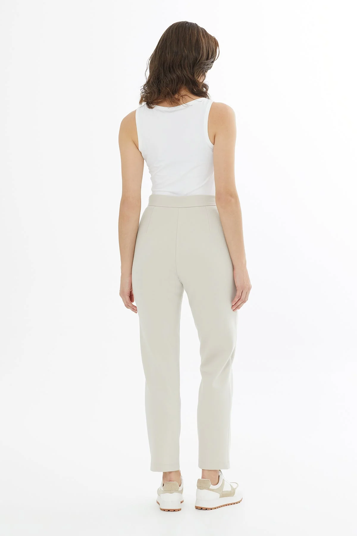 Beige Drawstring Embroidered Sweatpants - Image 5