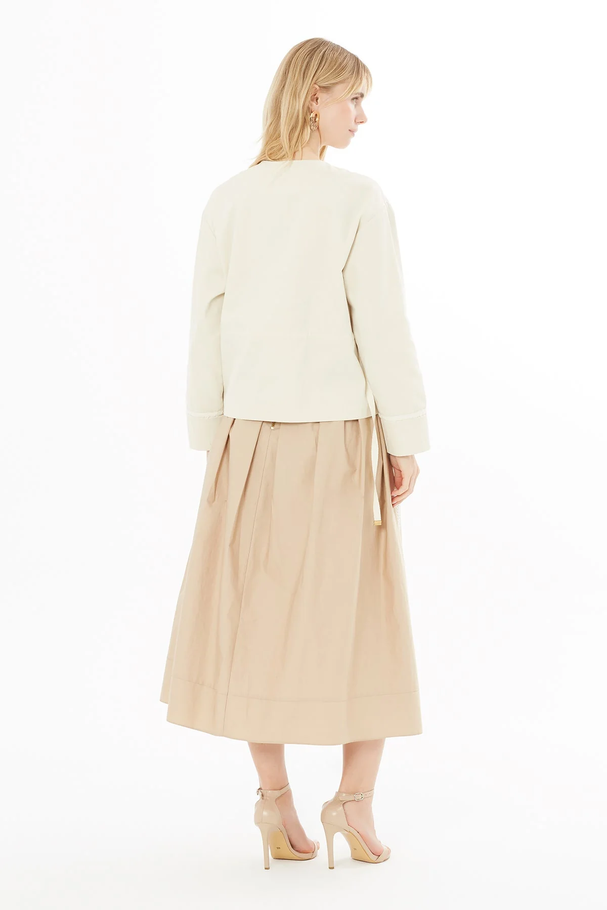 Beige Drawstring-Waist Jacket - Image 4