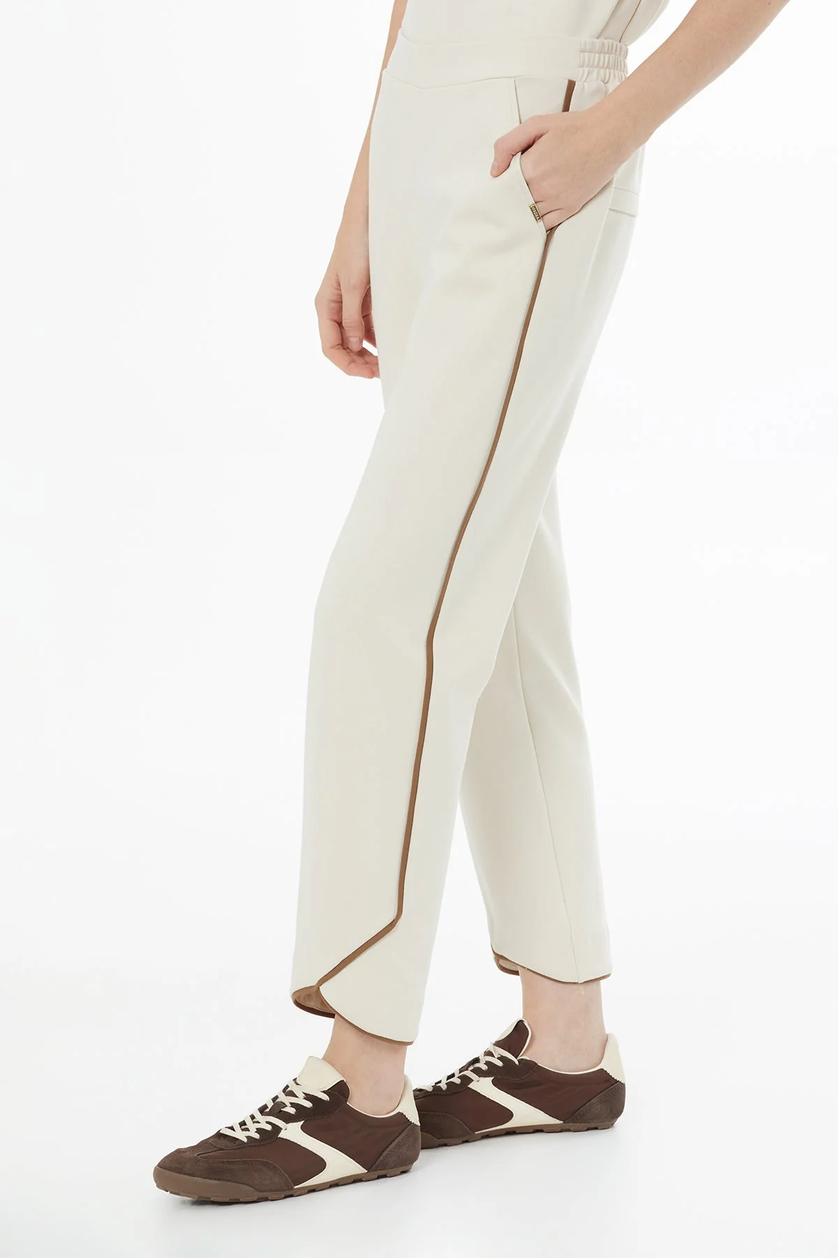Beige Elasticated Waist Sweatpants - Image 3