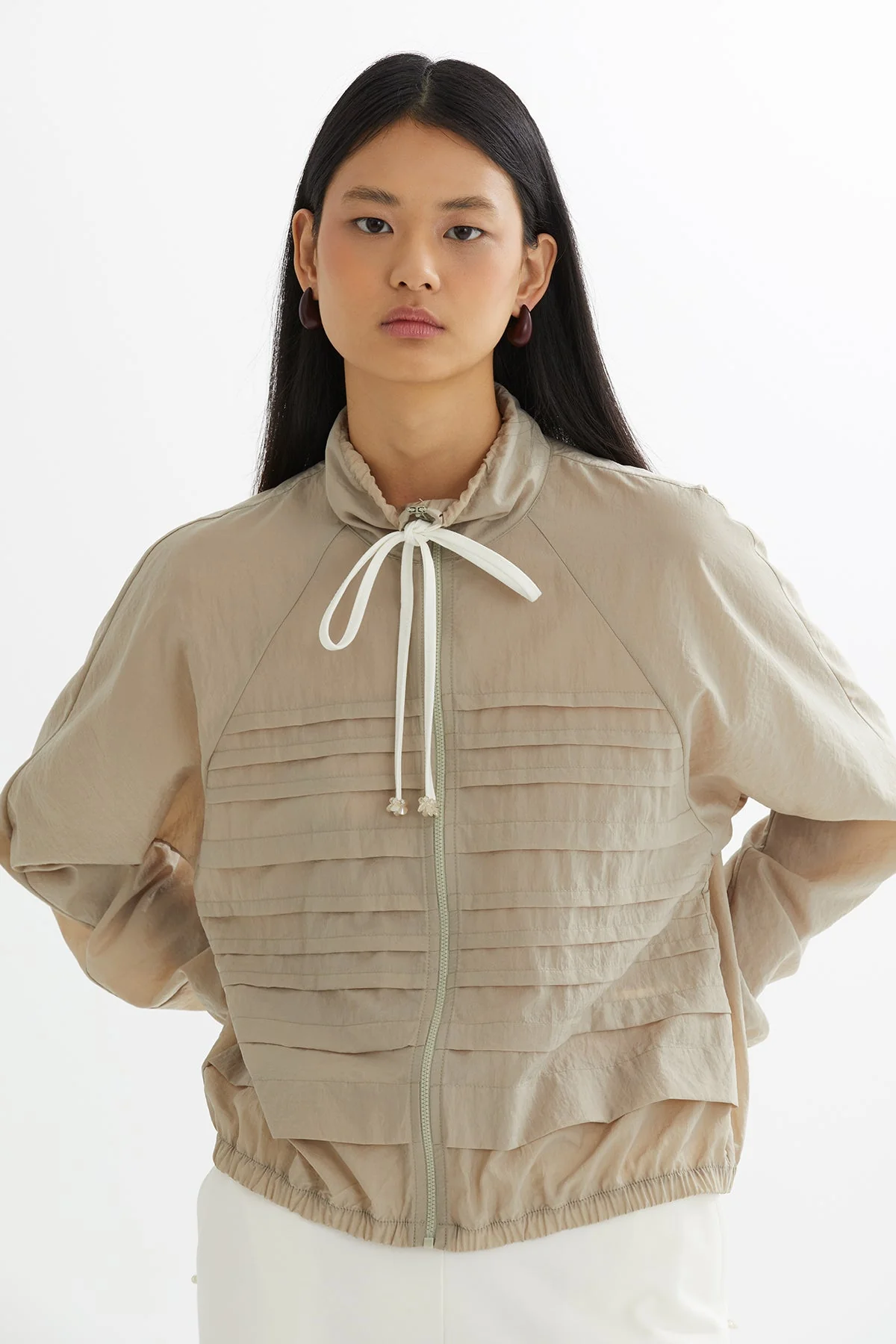 Beige Embroidered Blazer Sweat Set - Image 2