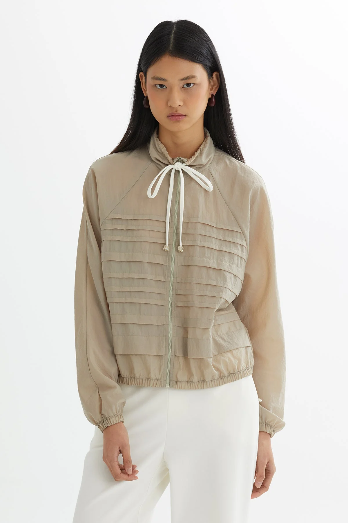Beige Embroidered Blazer Sweat Set - Image 3