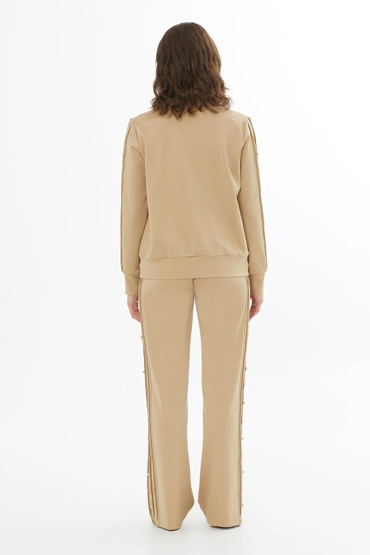 Beige Embroidered Detail Sweatshirt - Image 4