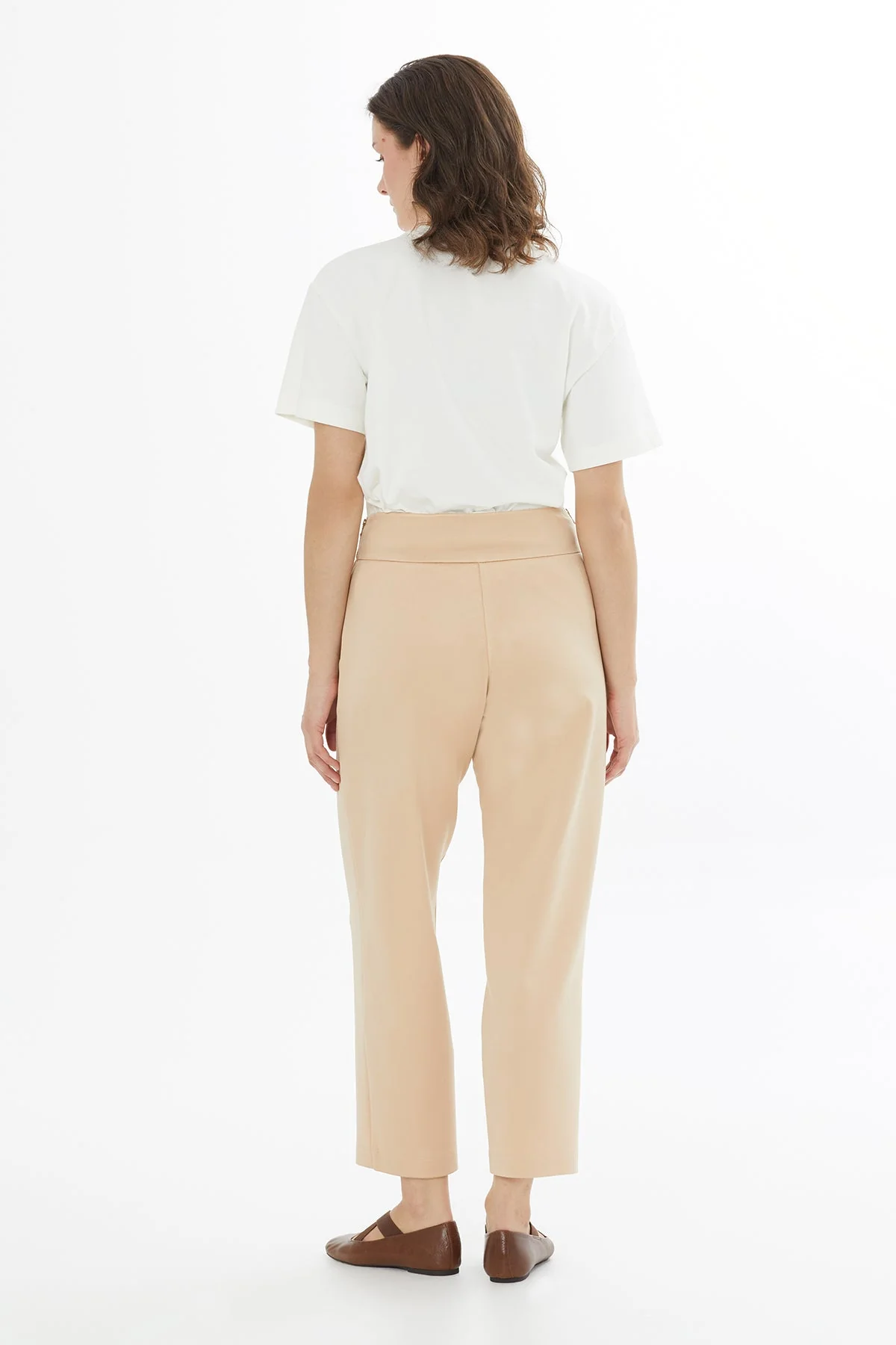 Beige Embroidered Pleat-Front Sweatpants - Image 5