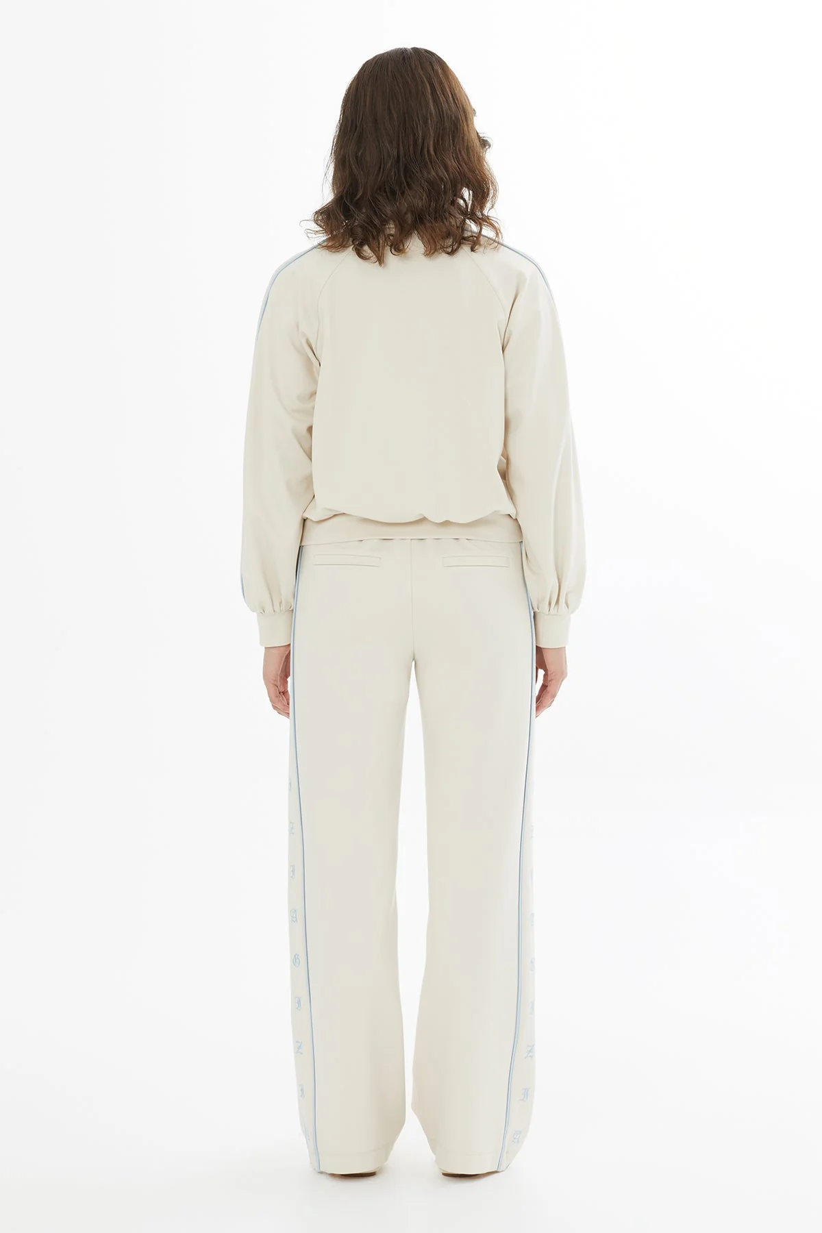 Beige Embroidered Sleeve Sweatshirt - Image 4