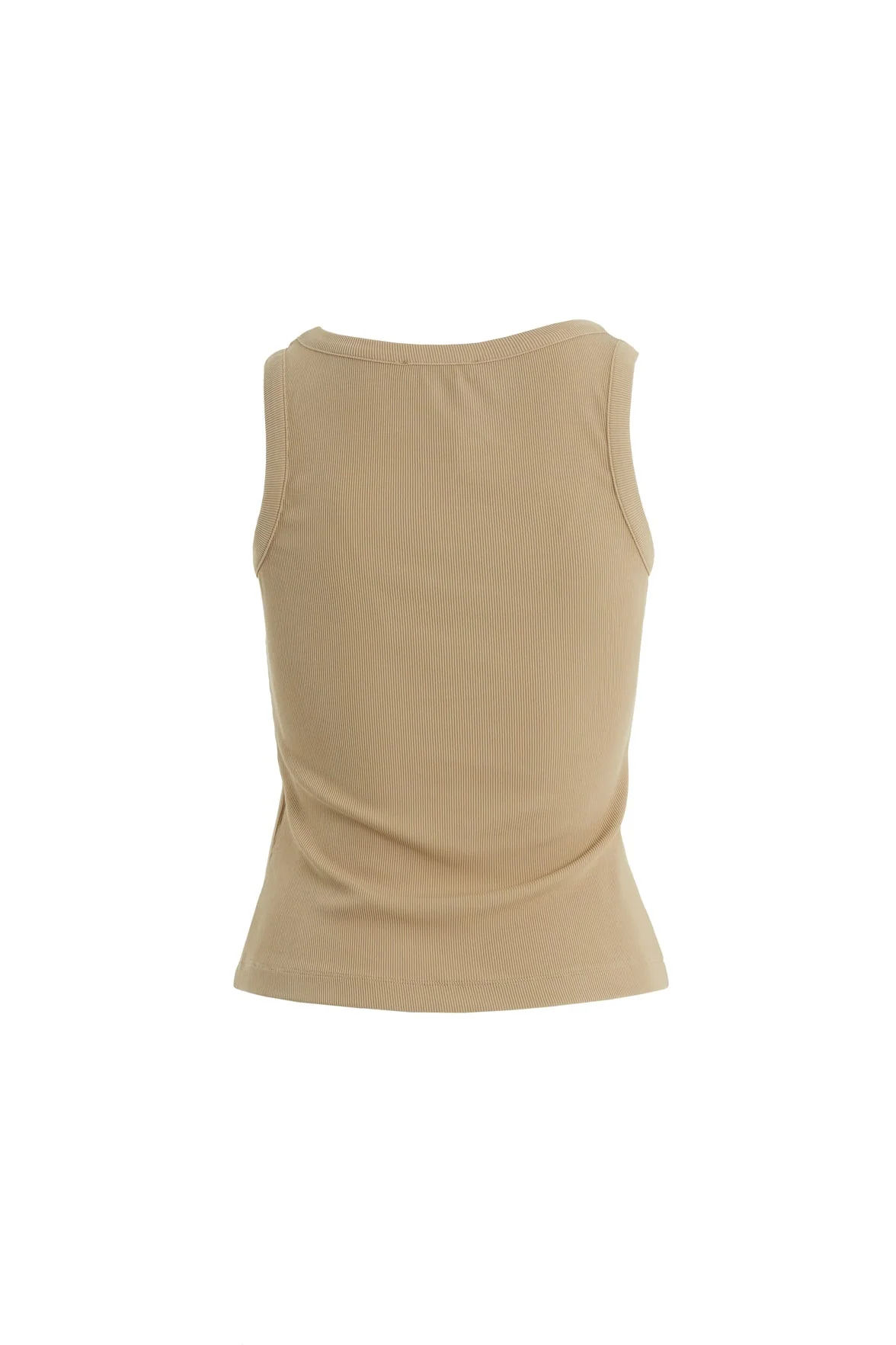 Beige Embroidered Strap Tank Top - Image 3