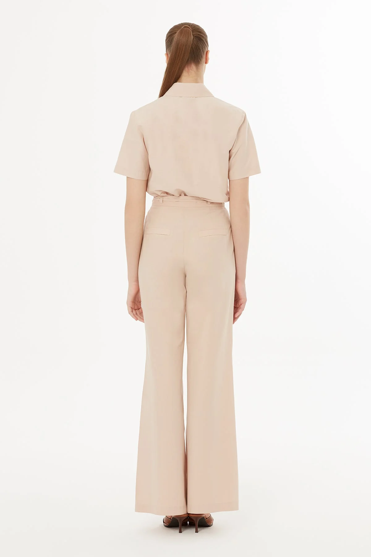 Beige Floral Print Detail Woven Pants - Image 4