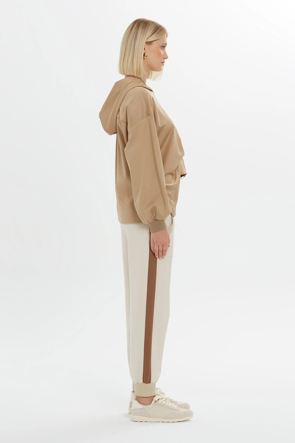 Beige Gathered Sweatshirt - Image 3