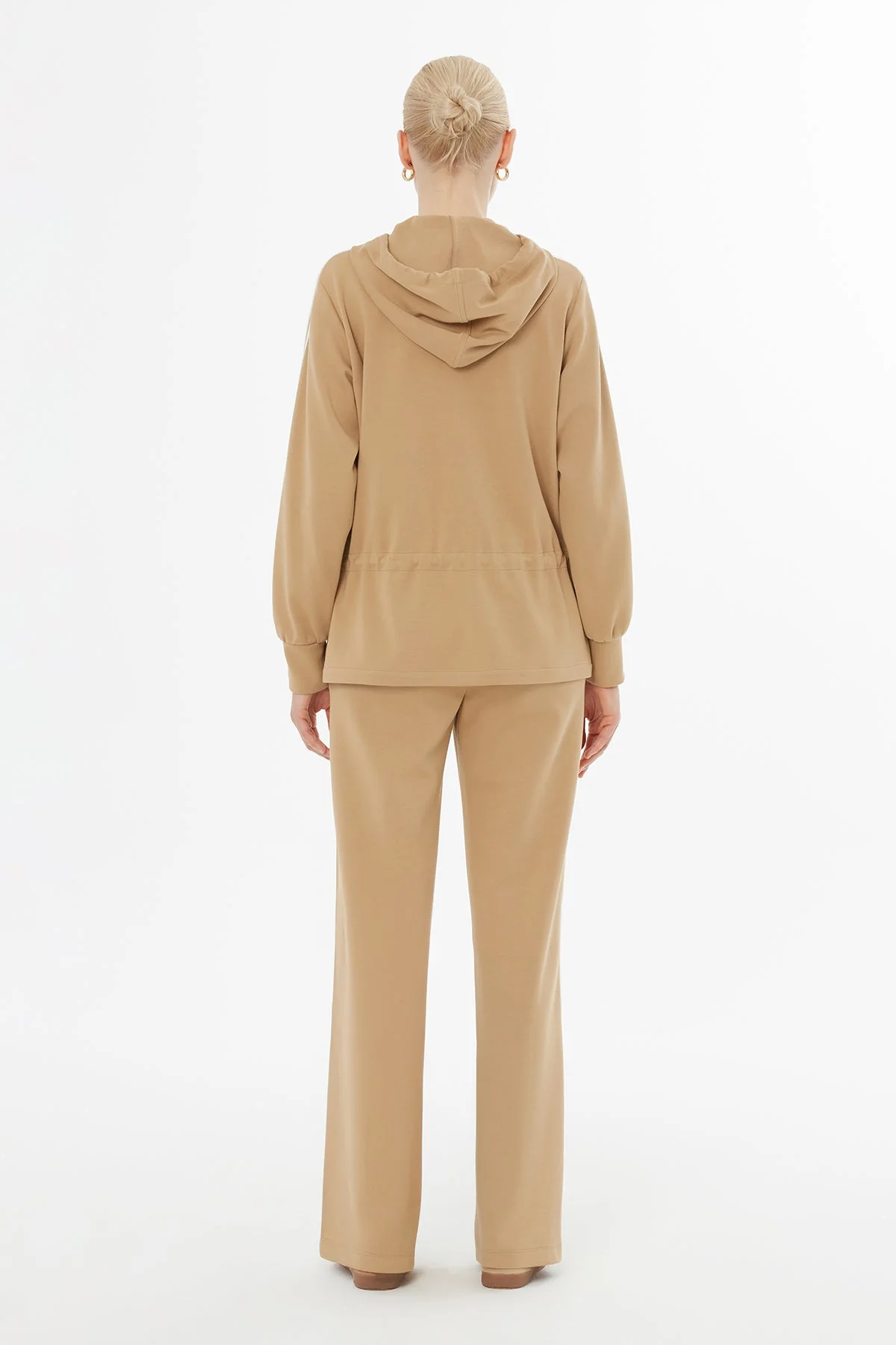 Beige Hooded Tracksuit Set - Image 3