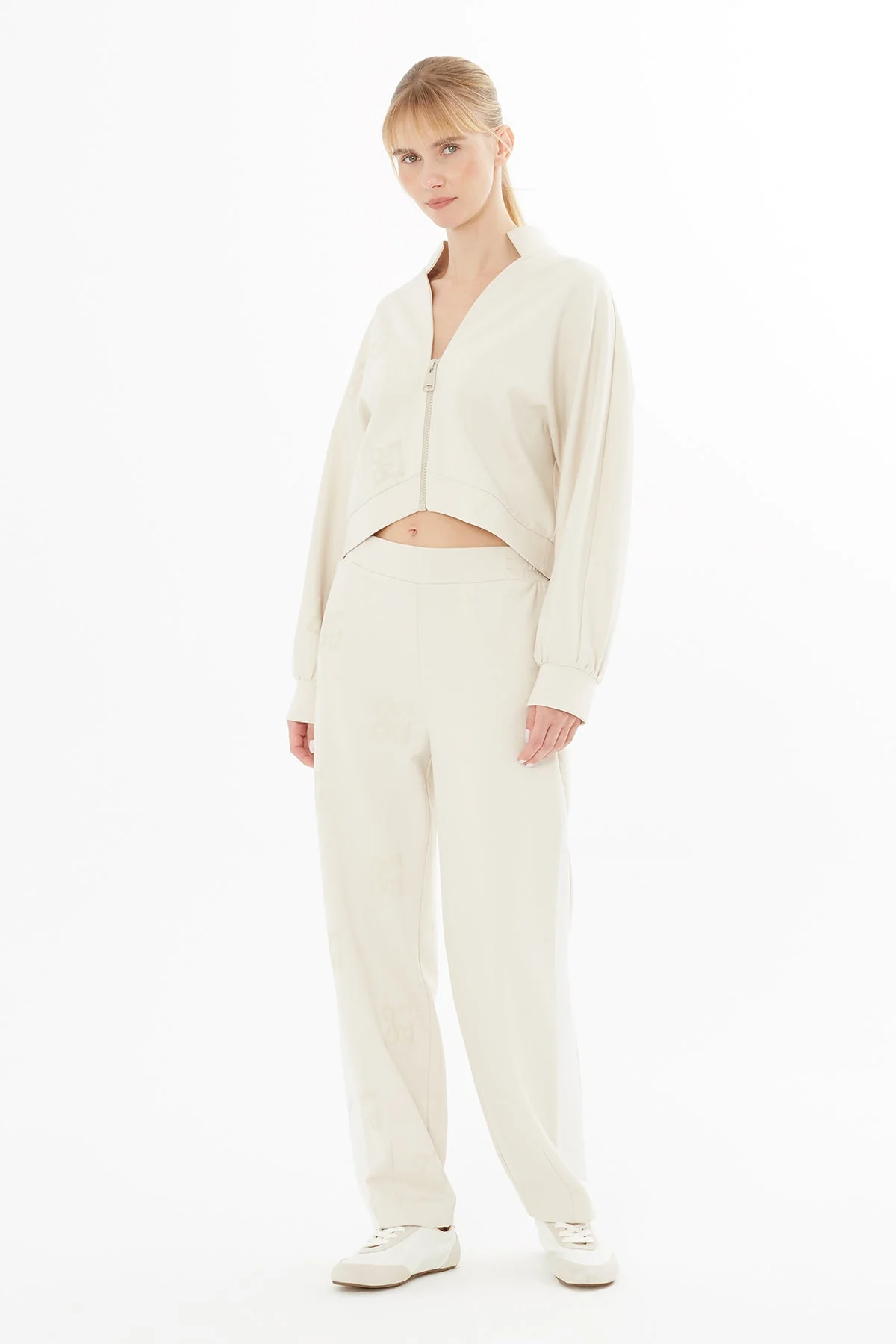 Beige Jacket with Logo Print - Image 3