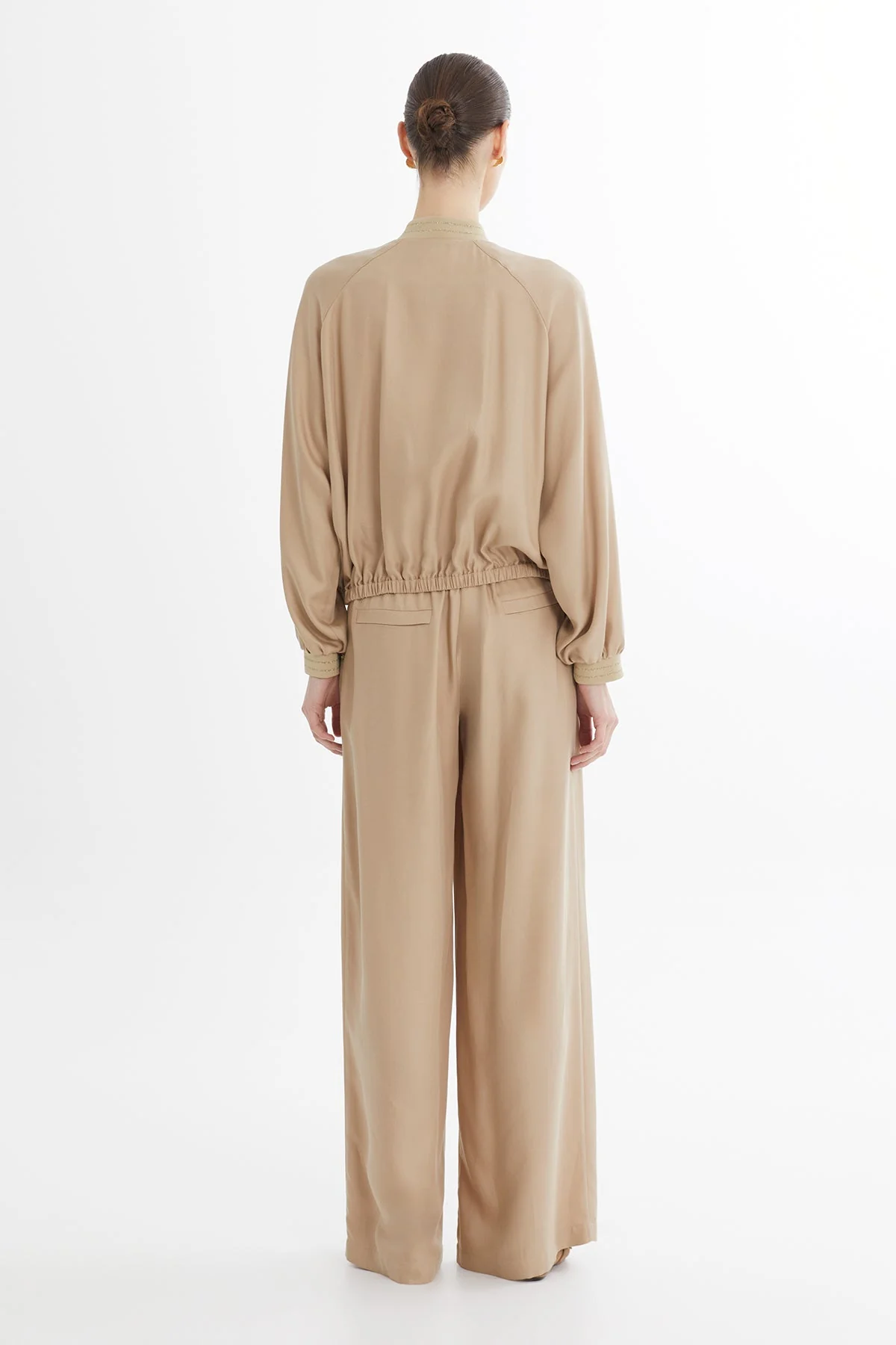 Beige Knitted Collar Sweat Set - Image 4