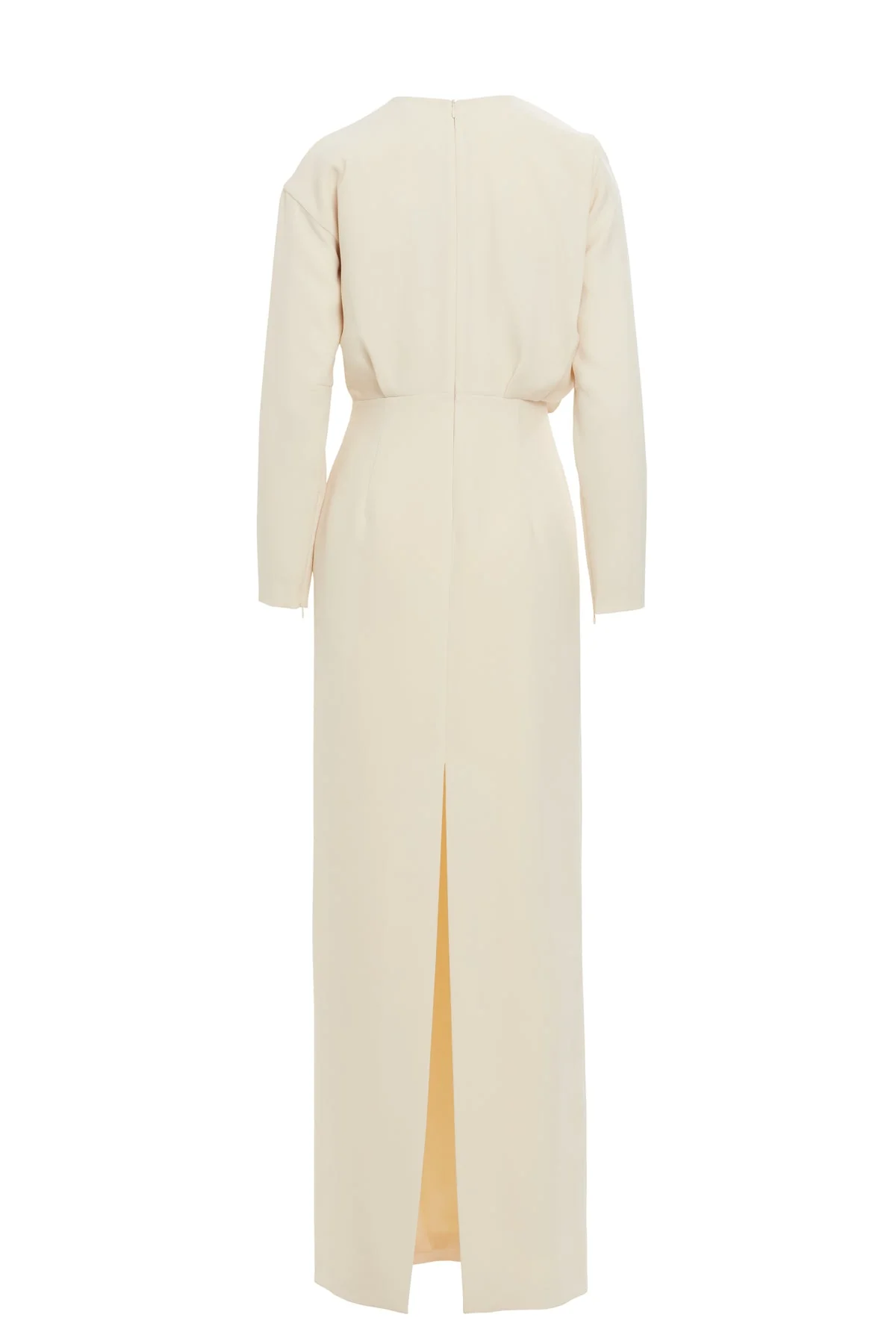 beige Long Dress with Balloon Sleeves - Image 4