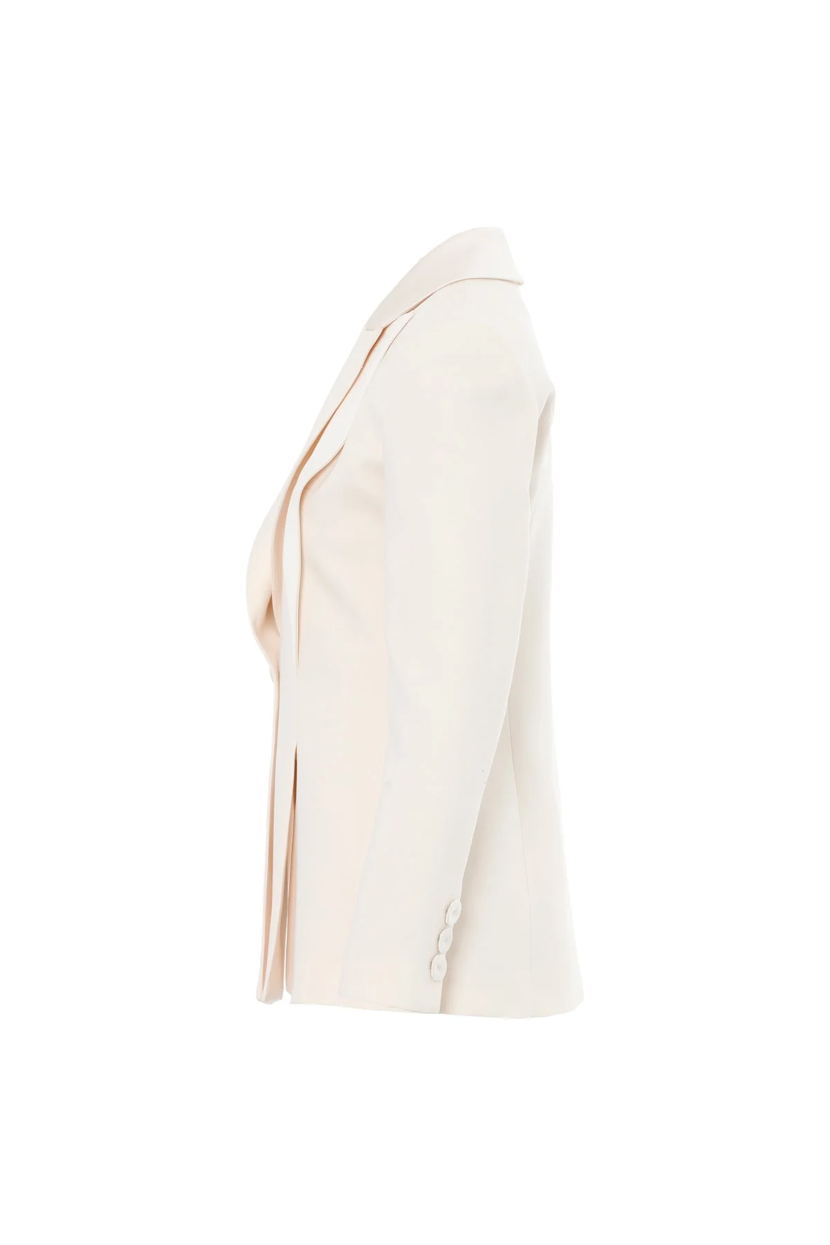 Beige Notched-Collar Lined Jacket - Image 2