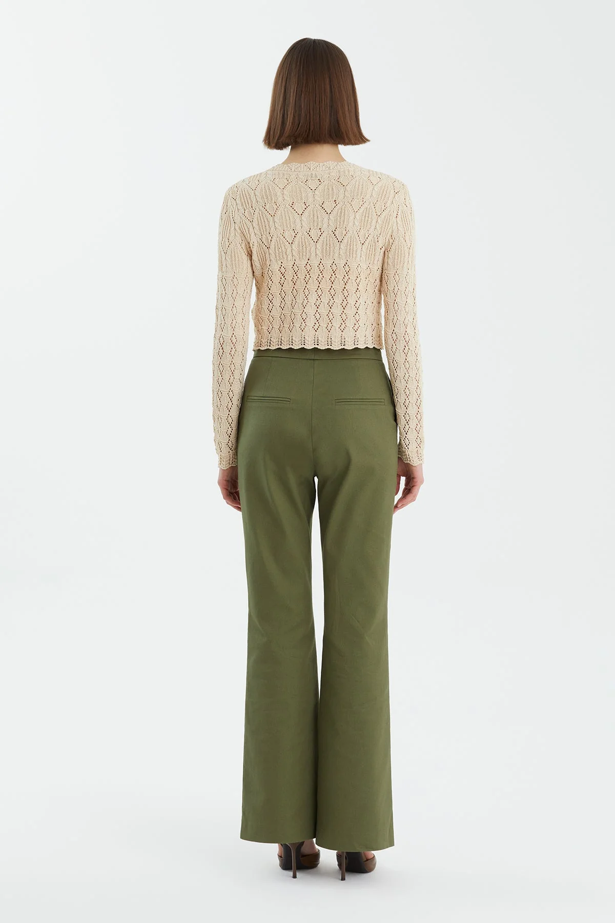 Beige Patterned Buttoned Knit - Image 5