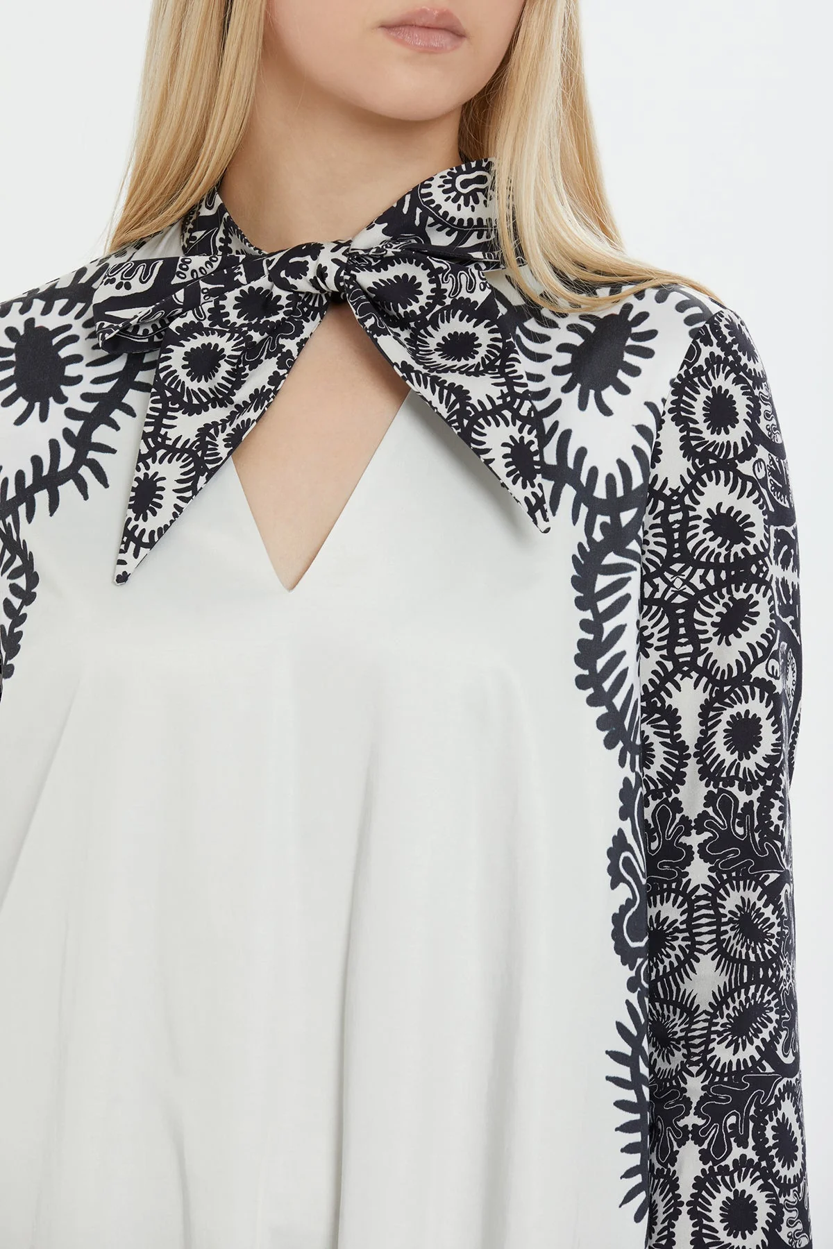 Beige Patterned Midi Dress - Image 2