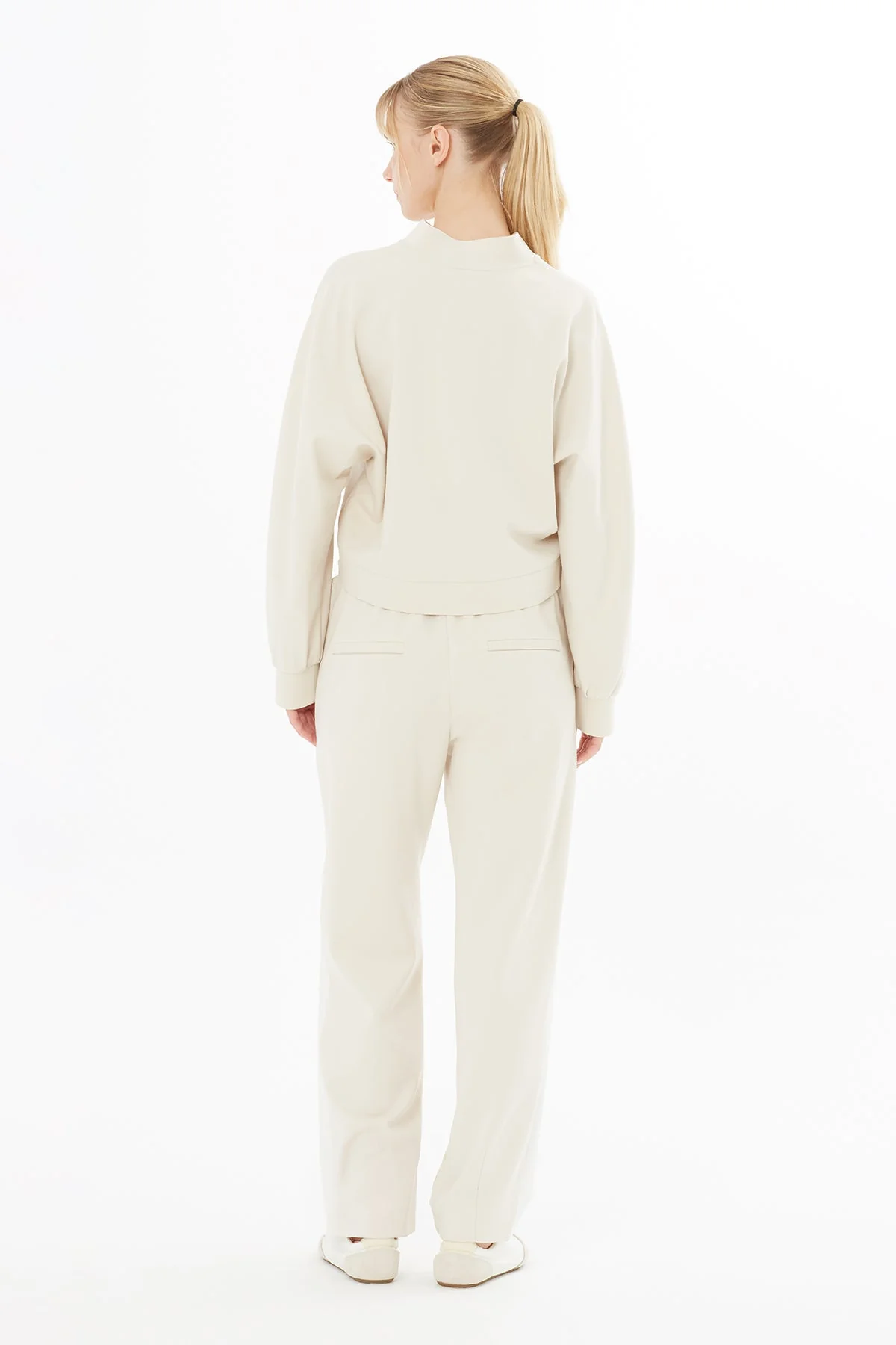 Beige Printed Wide-Leg Sweatpants - Image 4