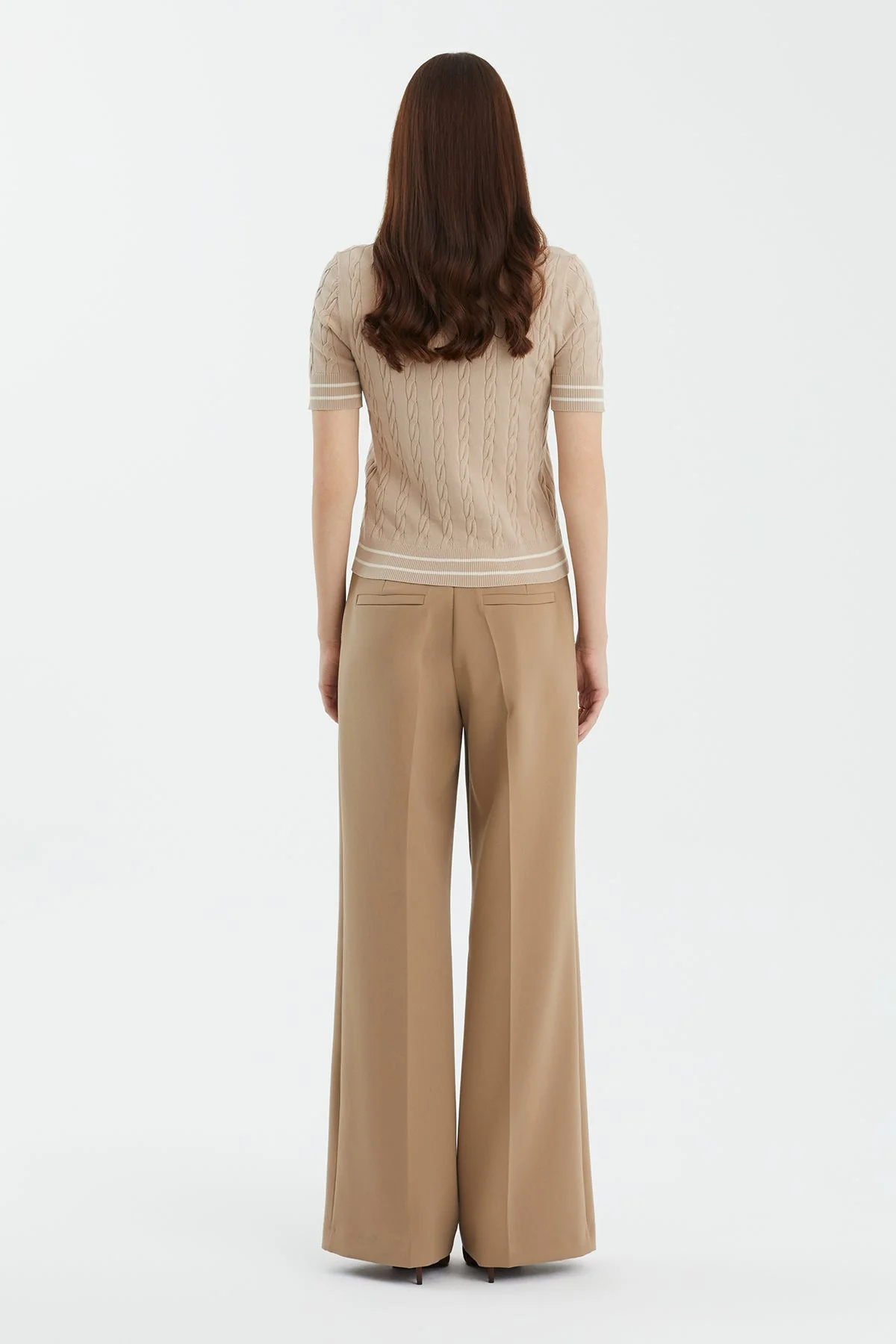 Beige Silk Blend Patterned Knit - Image 4