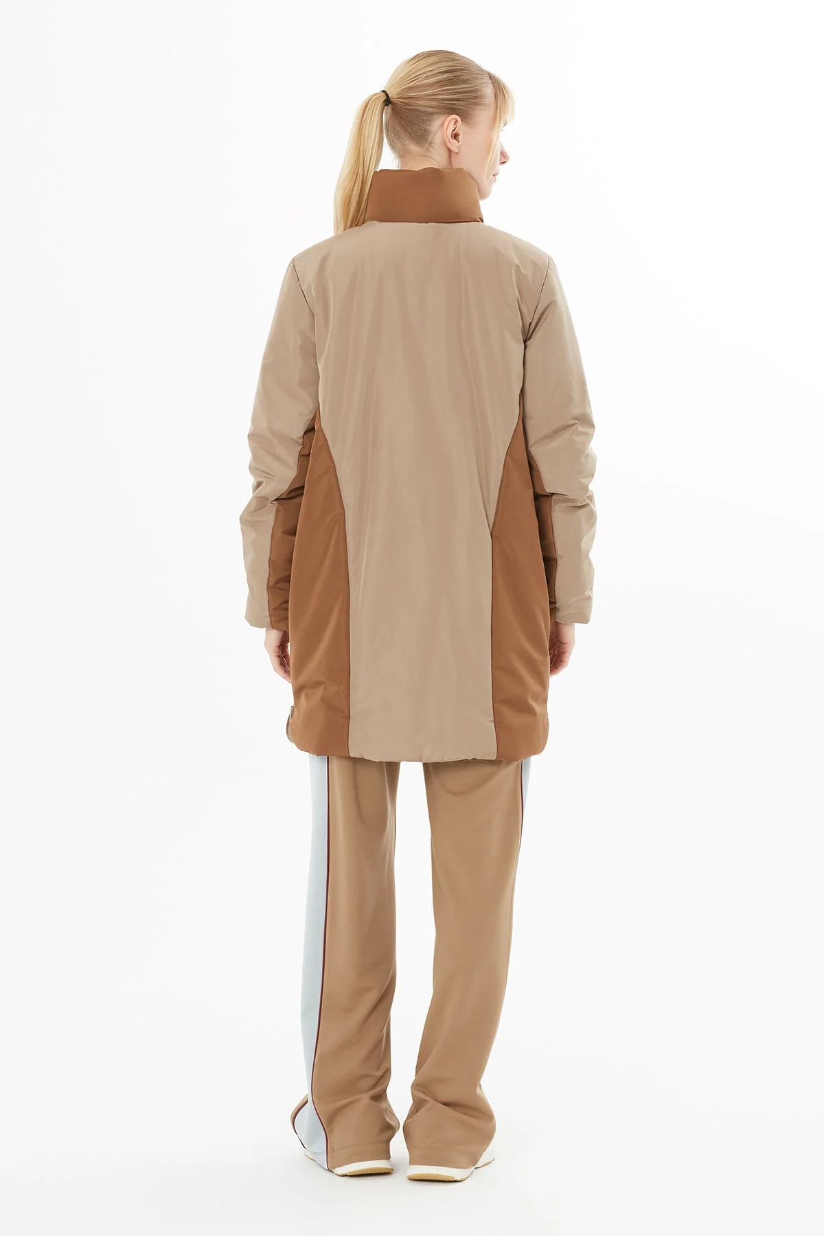 Beige Snap-Button Long Coat - Image 4