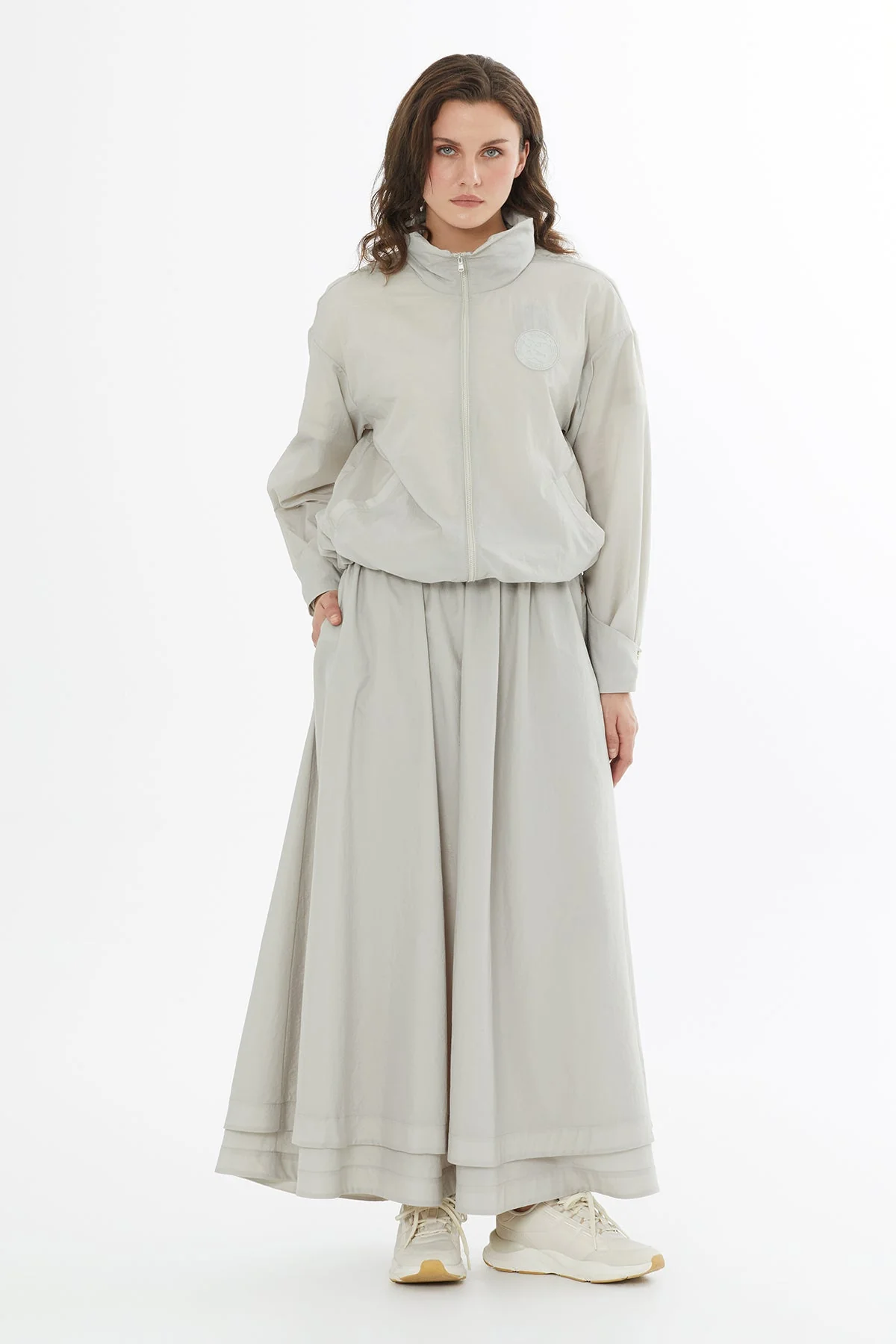 Beige Technical Fabric Rain Jacket