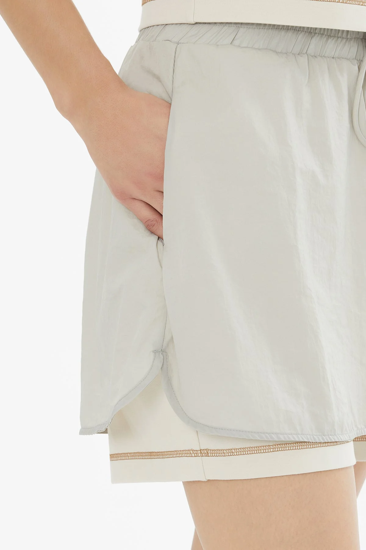 Beige Technical Fabric Shorts - Image 3