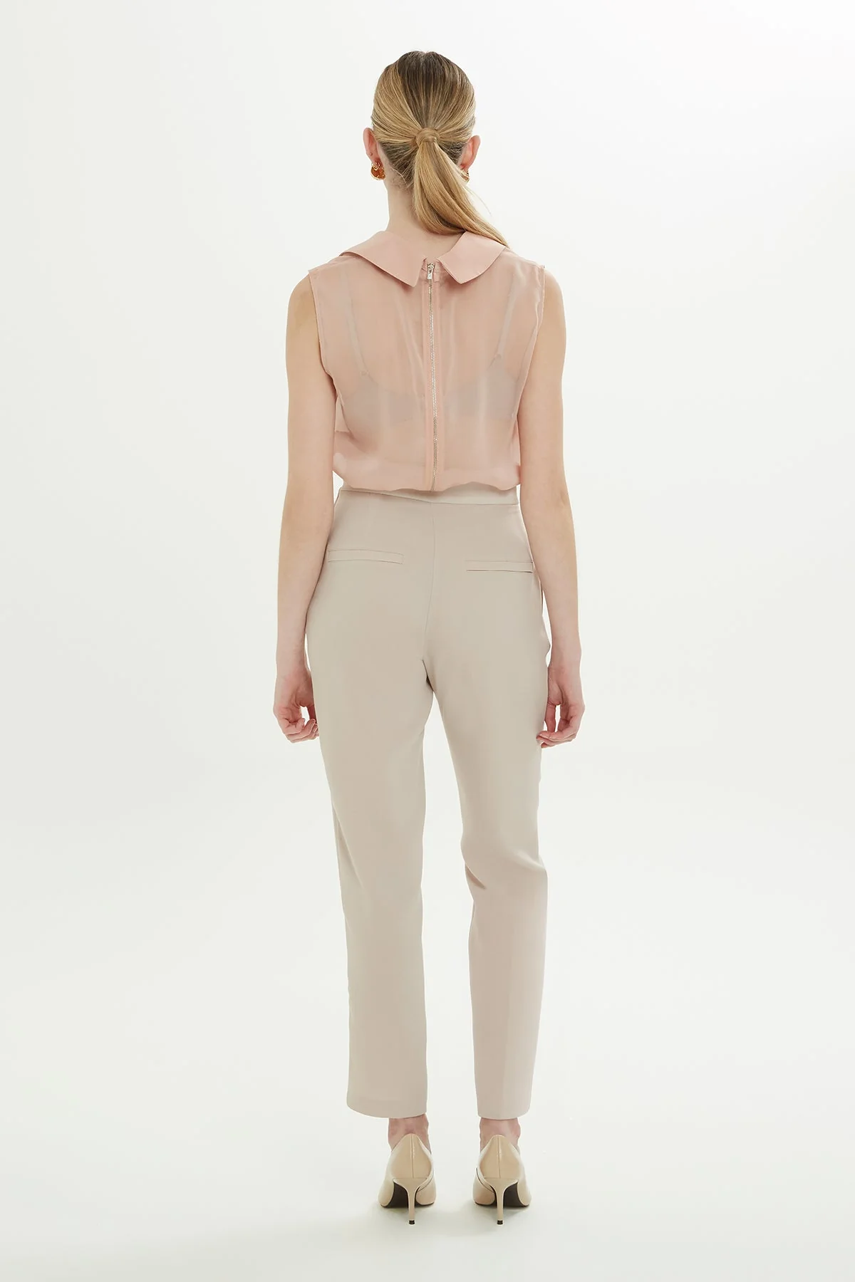 Beige Trousers with Belt Detail - Image 4