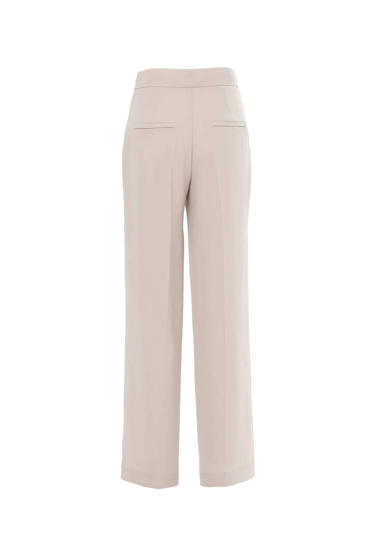 Beige Trousers with Folding Detail - Image 3