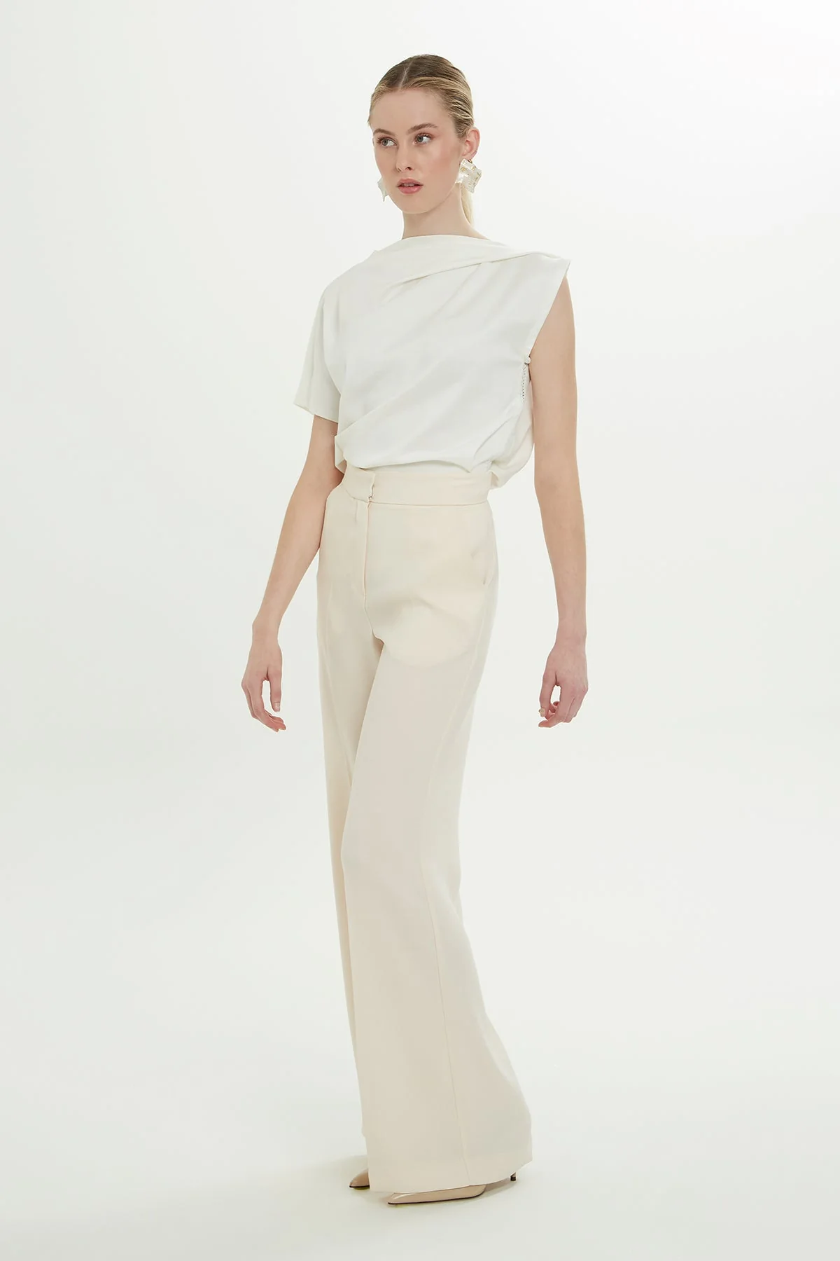 Beige Wide-Leg Pants - Image 2