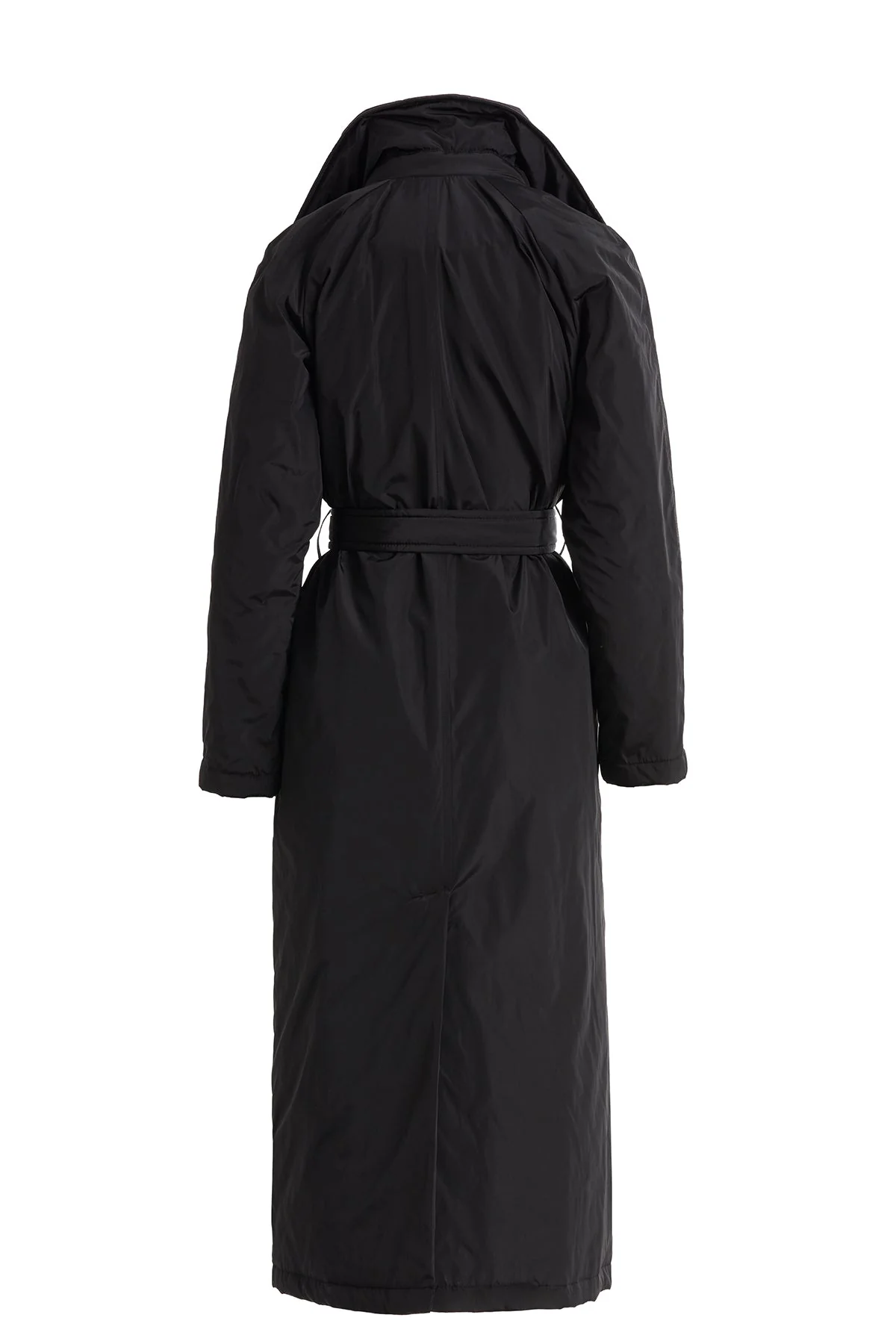 Belted Long Black Trench Coat - Image 3