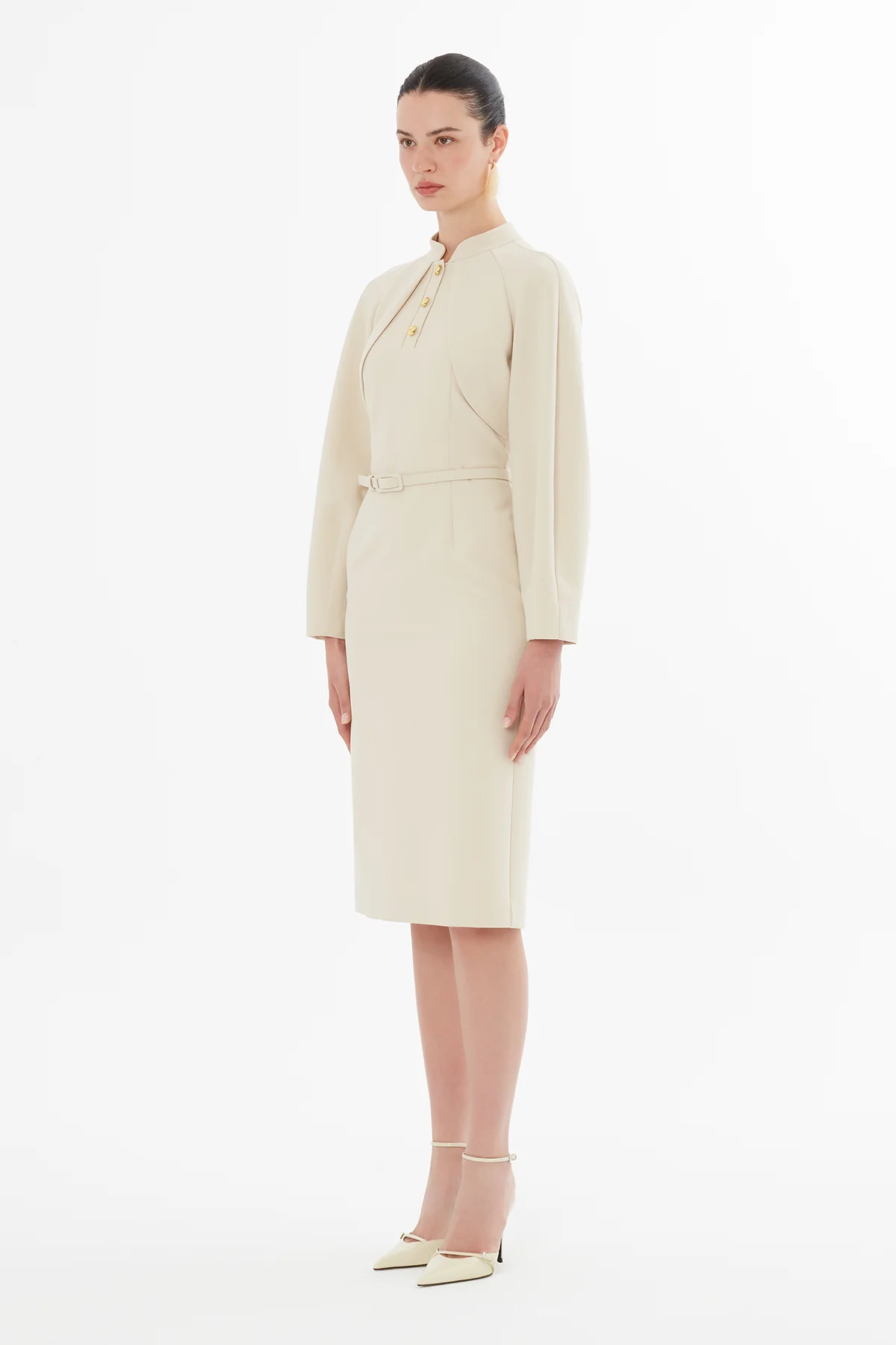 Midi Dress with Bolero Look and Belt - Image 3