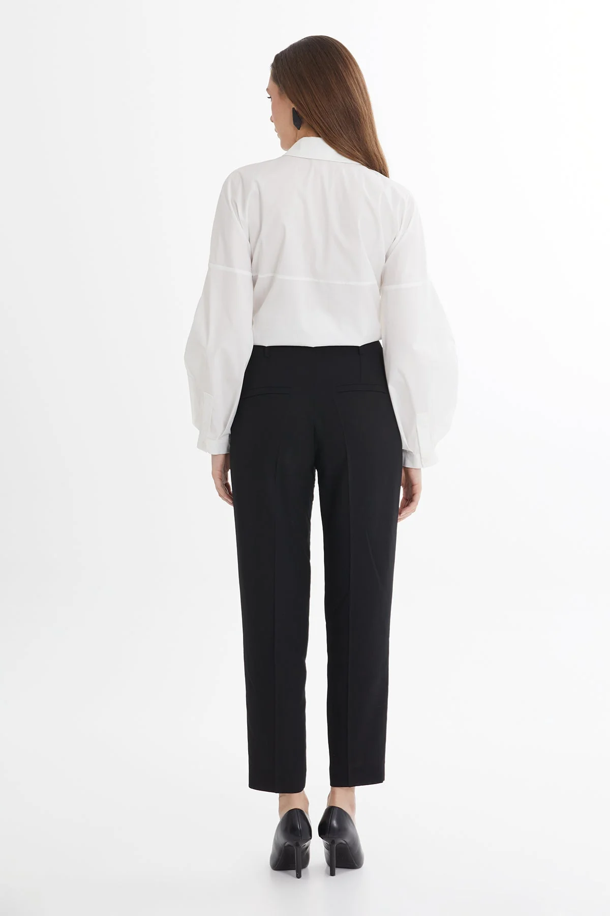 Black Ankle-Length Straight-Leg Trousers - Image 5