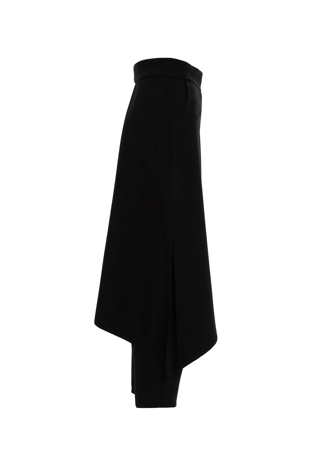 Black Asymmetric Detail Pants - Image 2