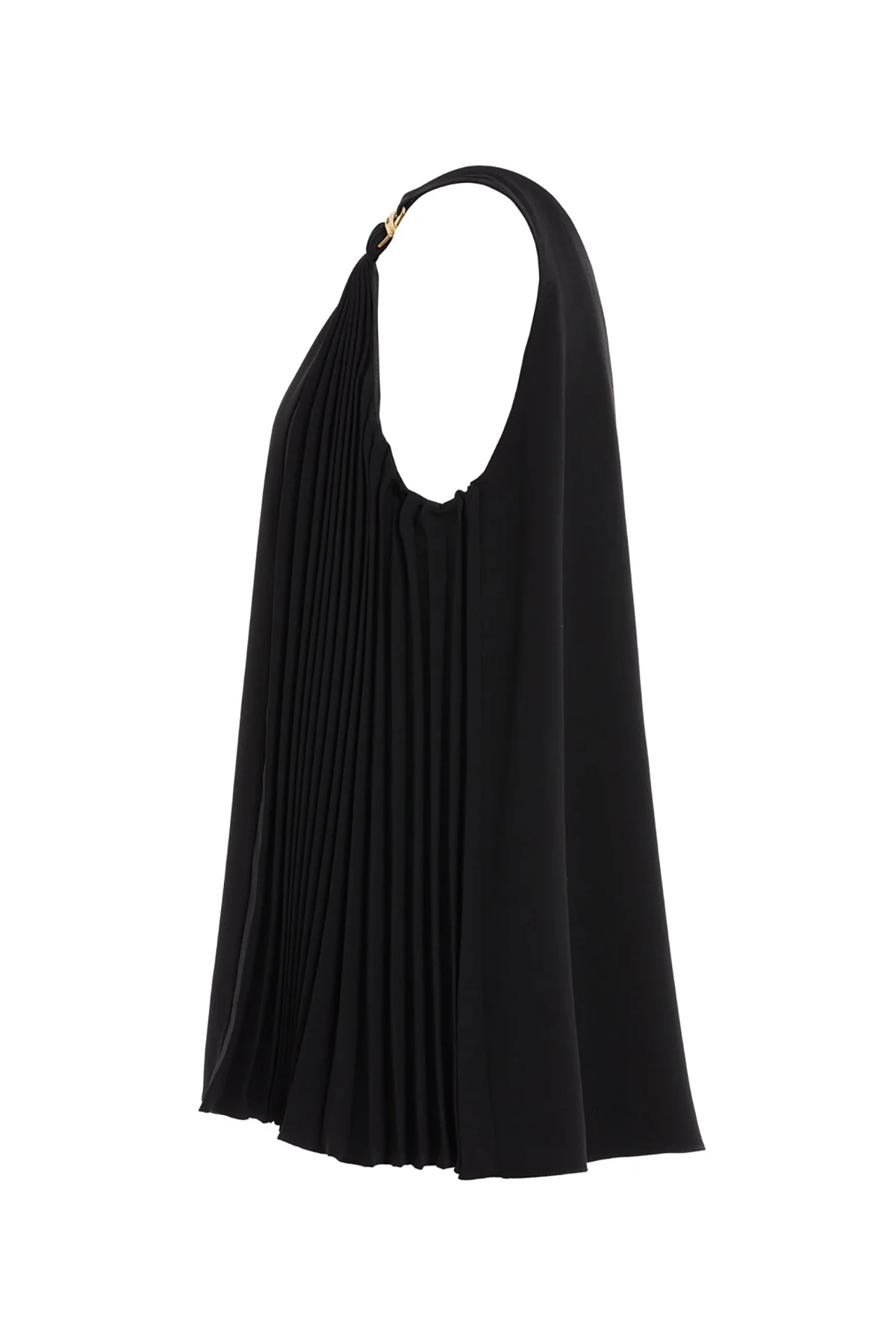 Black Back-Tie Slit Pocket Long Blouse - Image 2