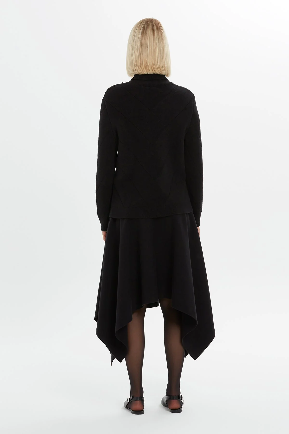 Black Beaded Turtleneck Sweater - Image 6
